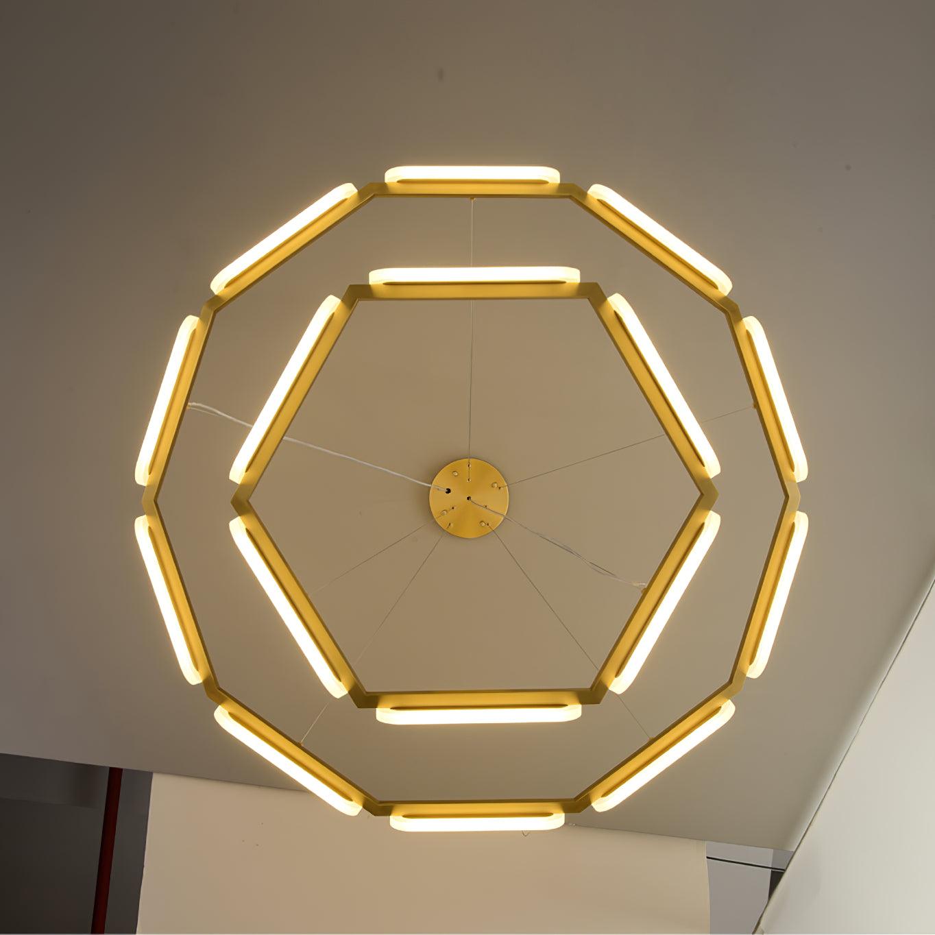 Lustra Chandelier Geometric Brass Ring - Letslighting