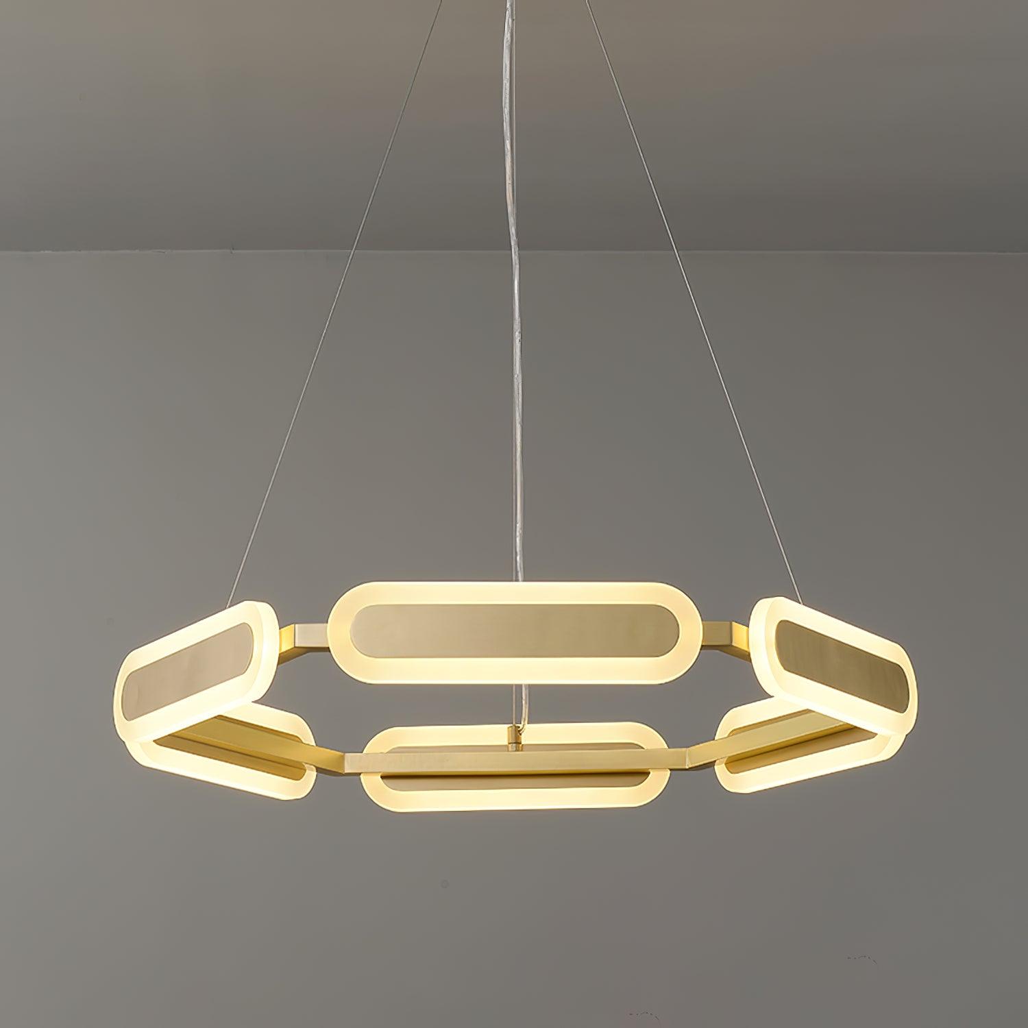 Lustra Chandelier Geometric Brass Ring - Letslighting