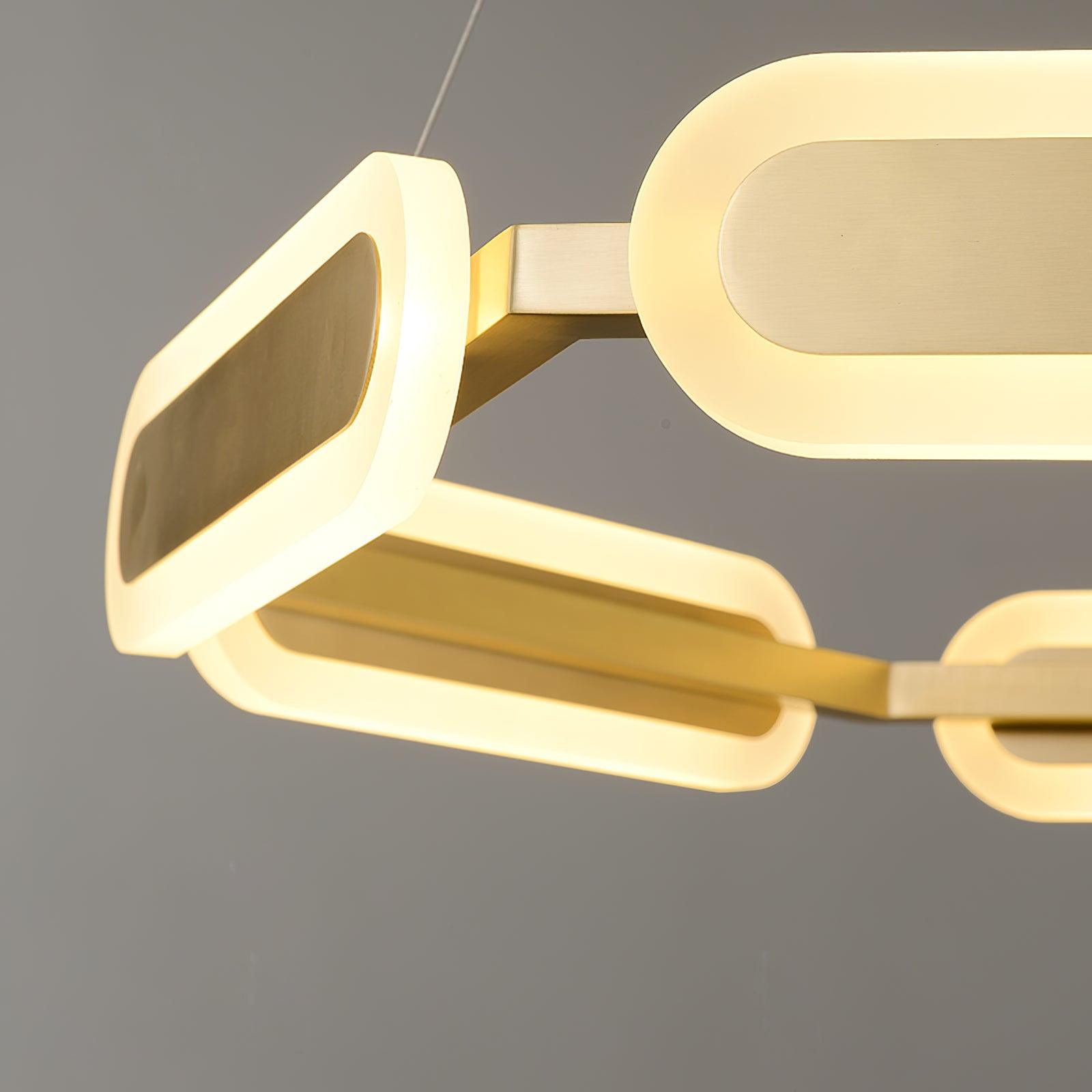 Lustra Chandelier Geometric Brass Ring - Letslighting