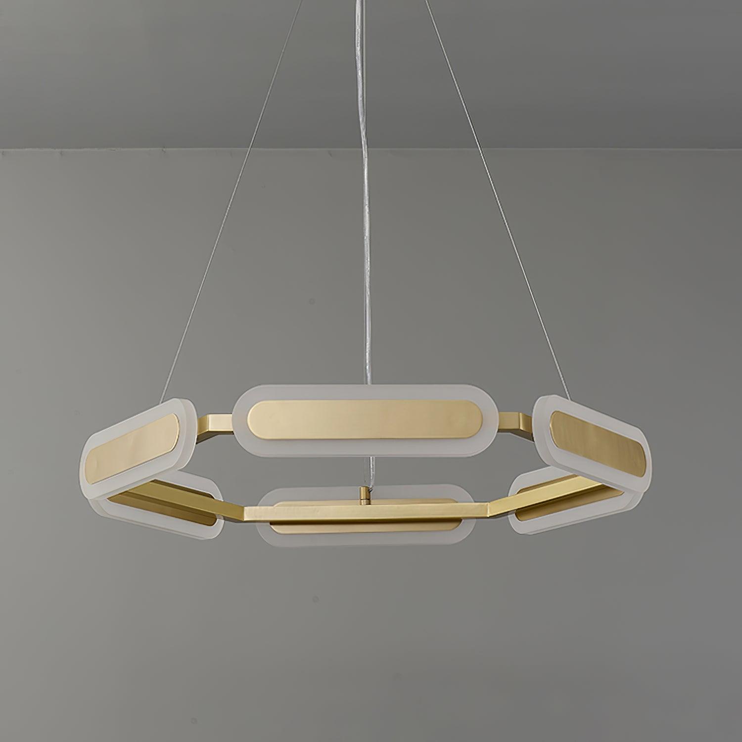 Lustra Chandelier Geometric Brass Ring - Letslighting