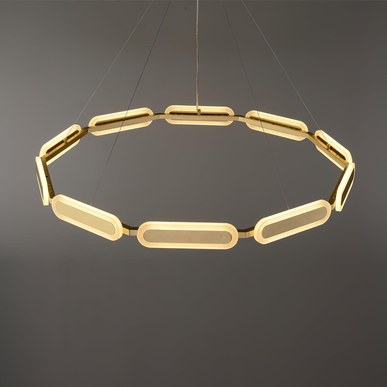 Lustra Chandelier Geometric Brass Ring - Letslighting