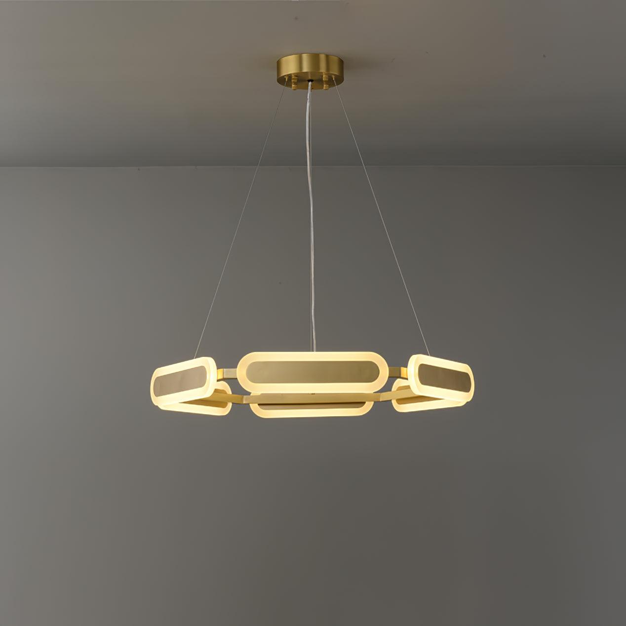 Lustra Chandelier Geometric Brass Ring - Letslighting