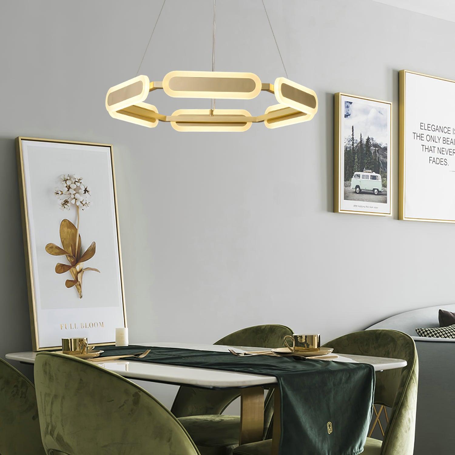 Lustra Chandelier Geometric Brass Ring - Letslighting