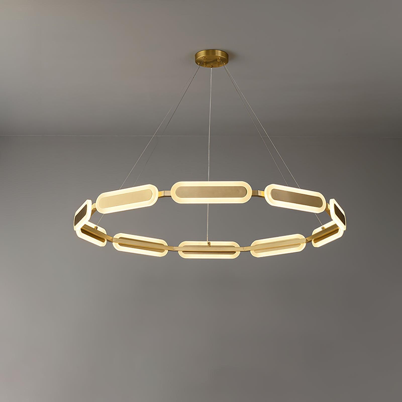 Lustra Chandelier Geometric Brass Ring - Letslighting