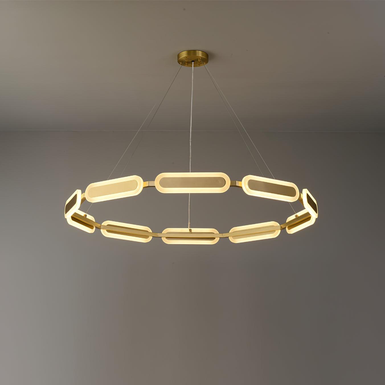 Lustra Chandelier Geometric Brass Ring - Letslighting