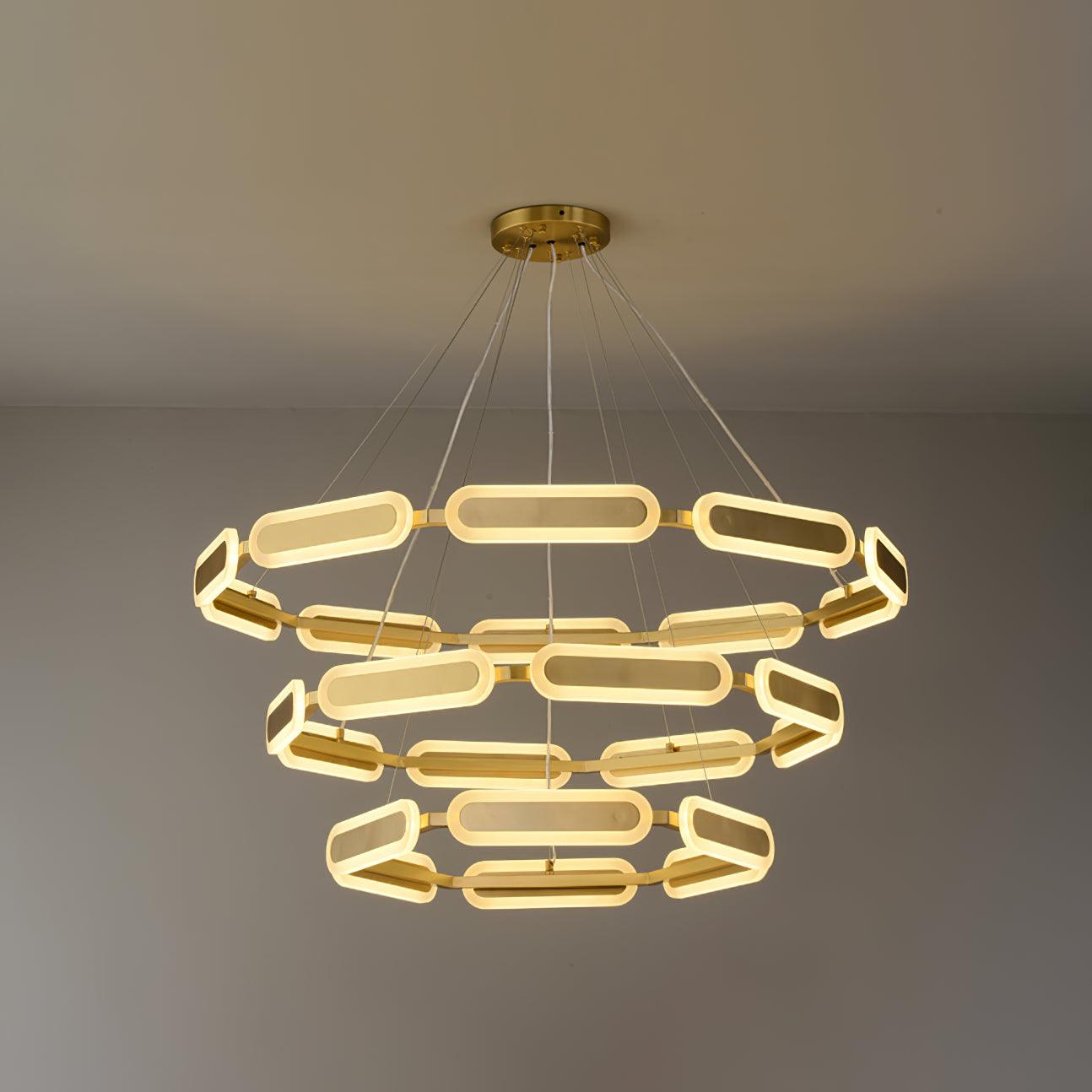 Lustra Chandelier Geometric Brass Ring - Letslighting