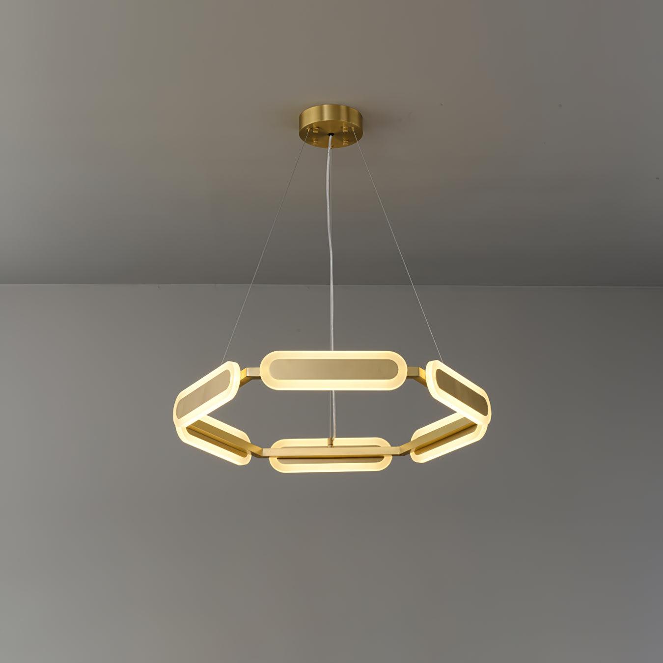 Lustra Chandelier Geometric Brass Ring - Letslighting