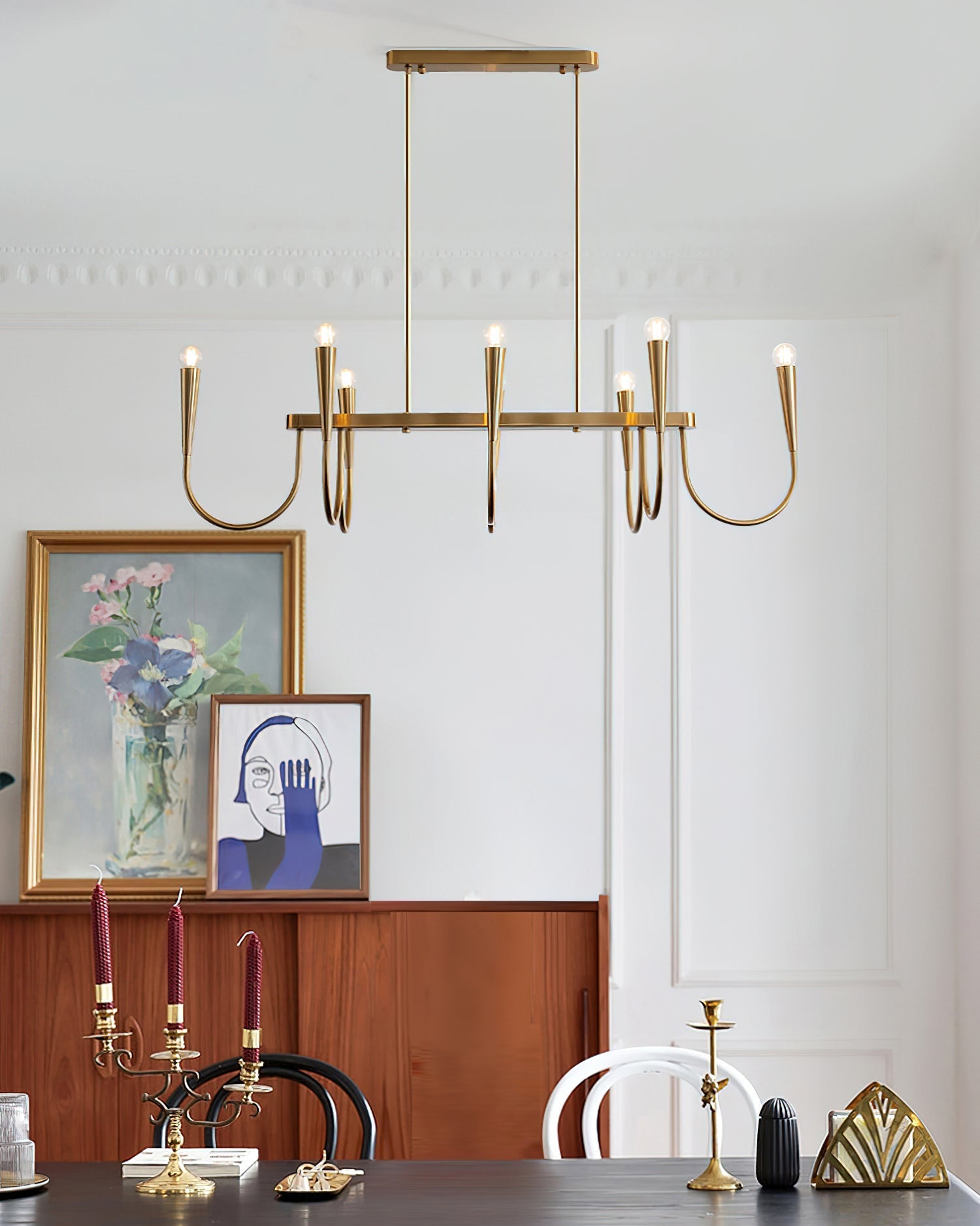 Lustra Chandelier Gold Symphony Curved Elegant - Letslighting
