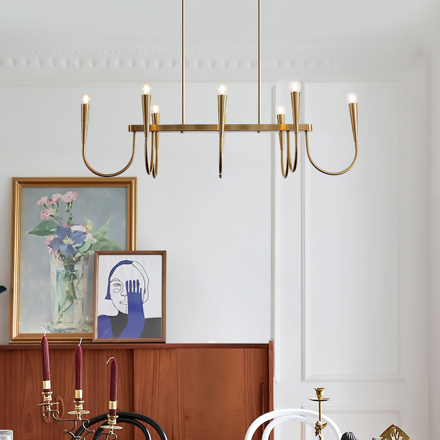 Lustra Chandelier Gold Symphony Curved Elegant - Letslighting