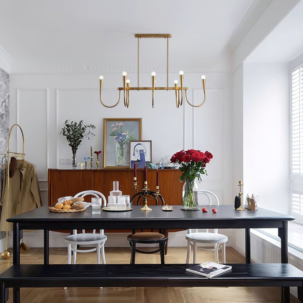 Lustra Chandelier Gold Symphony Curved Elegant - Letslighting