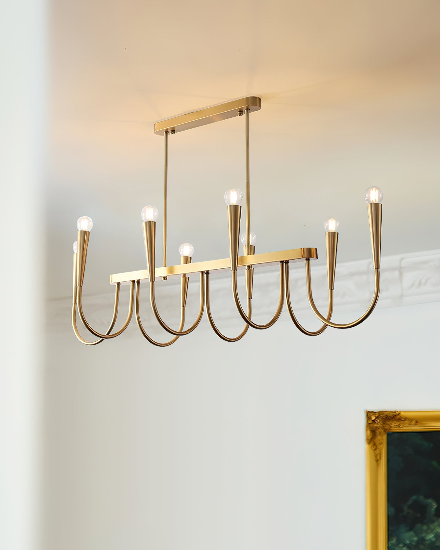 Lustra Chandelier Gold Symphony Curved Elegant - Letslighting
