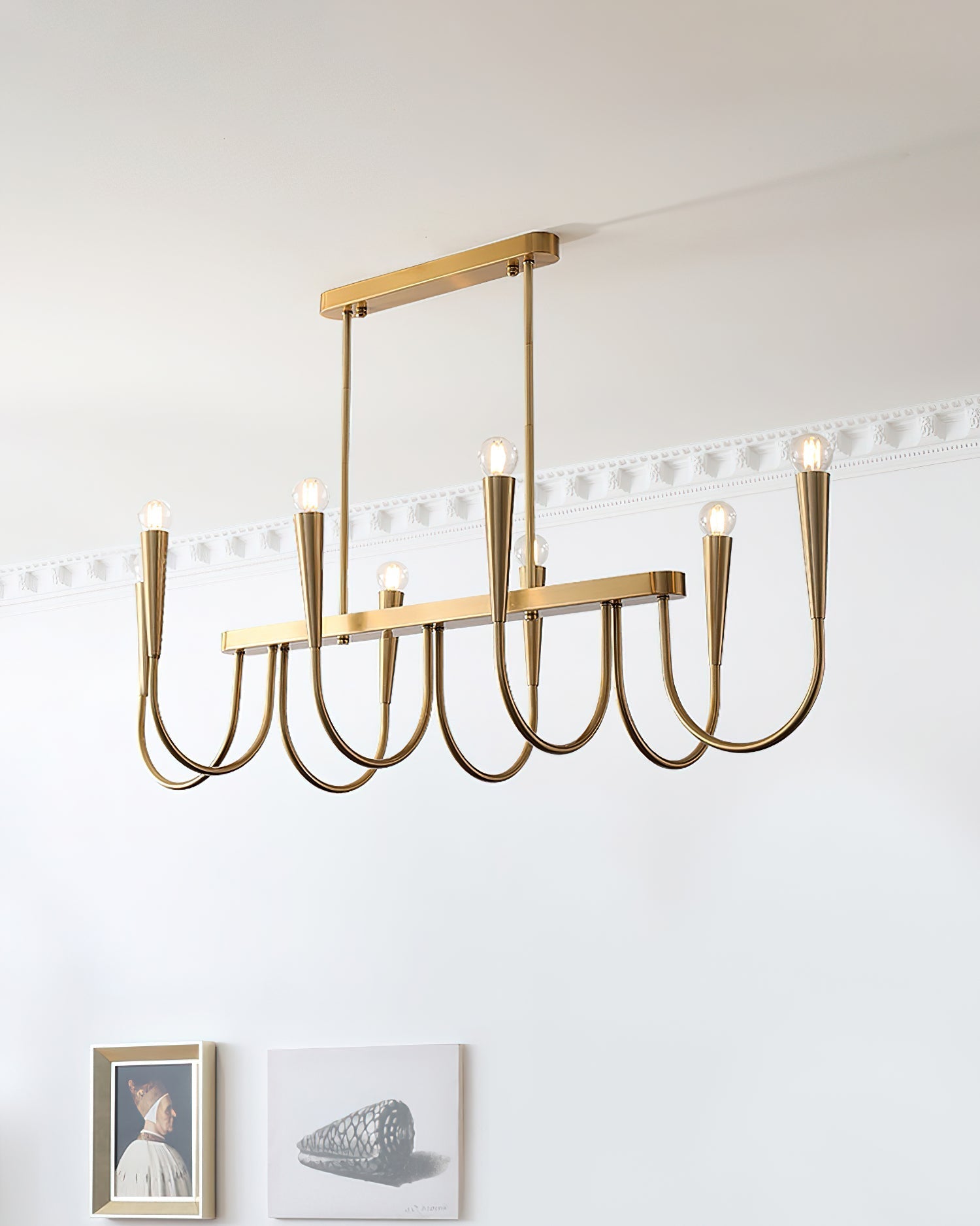 Lustra Chandelier Gold Symphony Curved Elegant - Letslighting