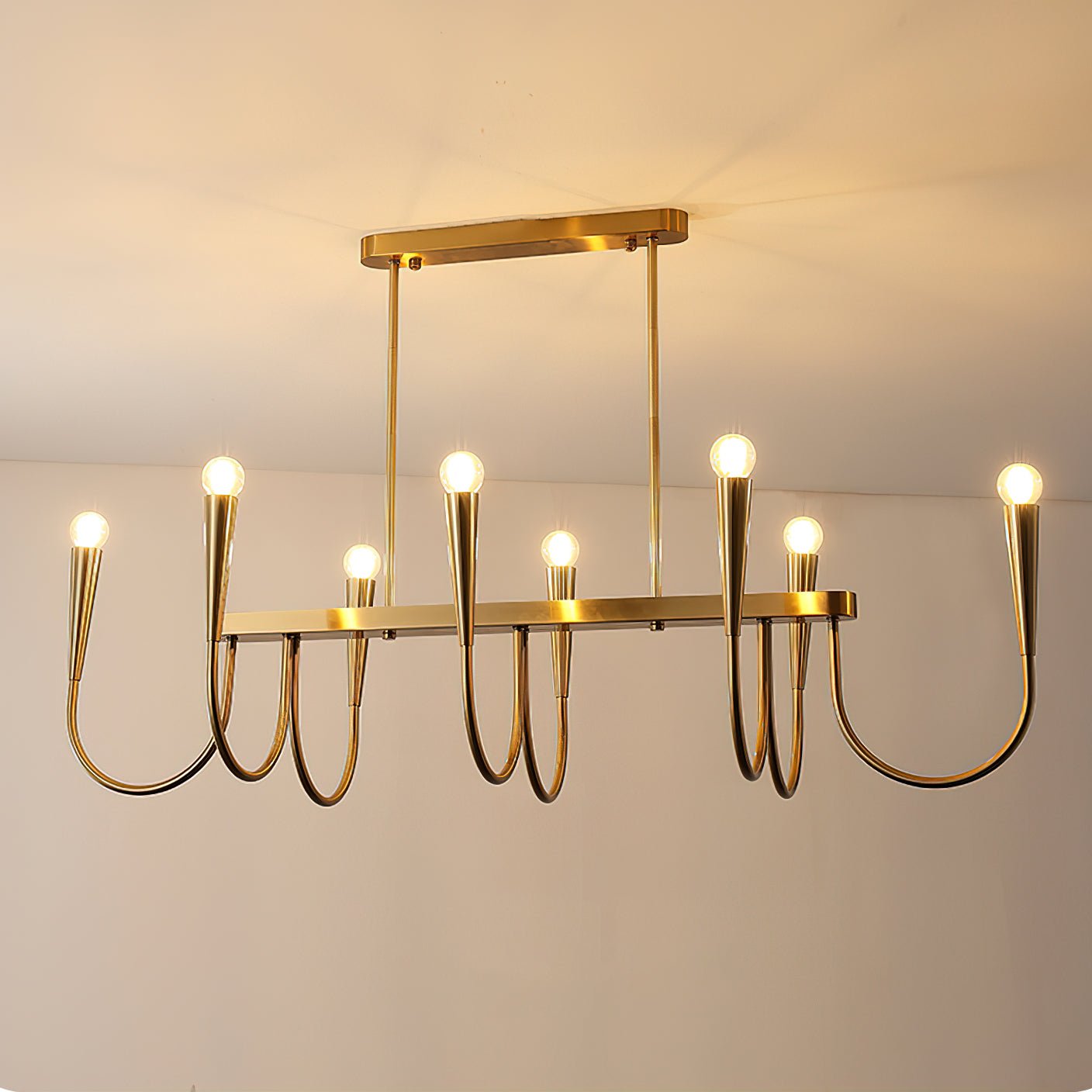 Lustra Chandelier Gold Symphony Curved Elegant - Letslighting