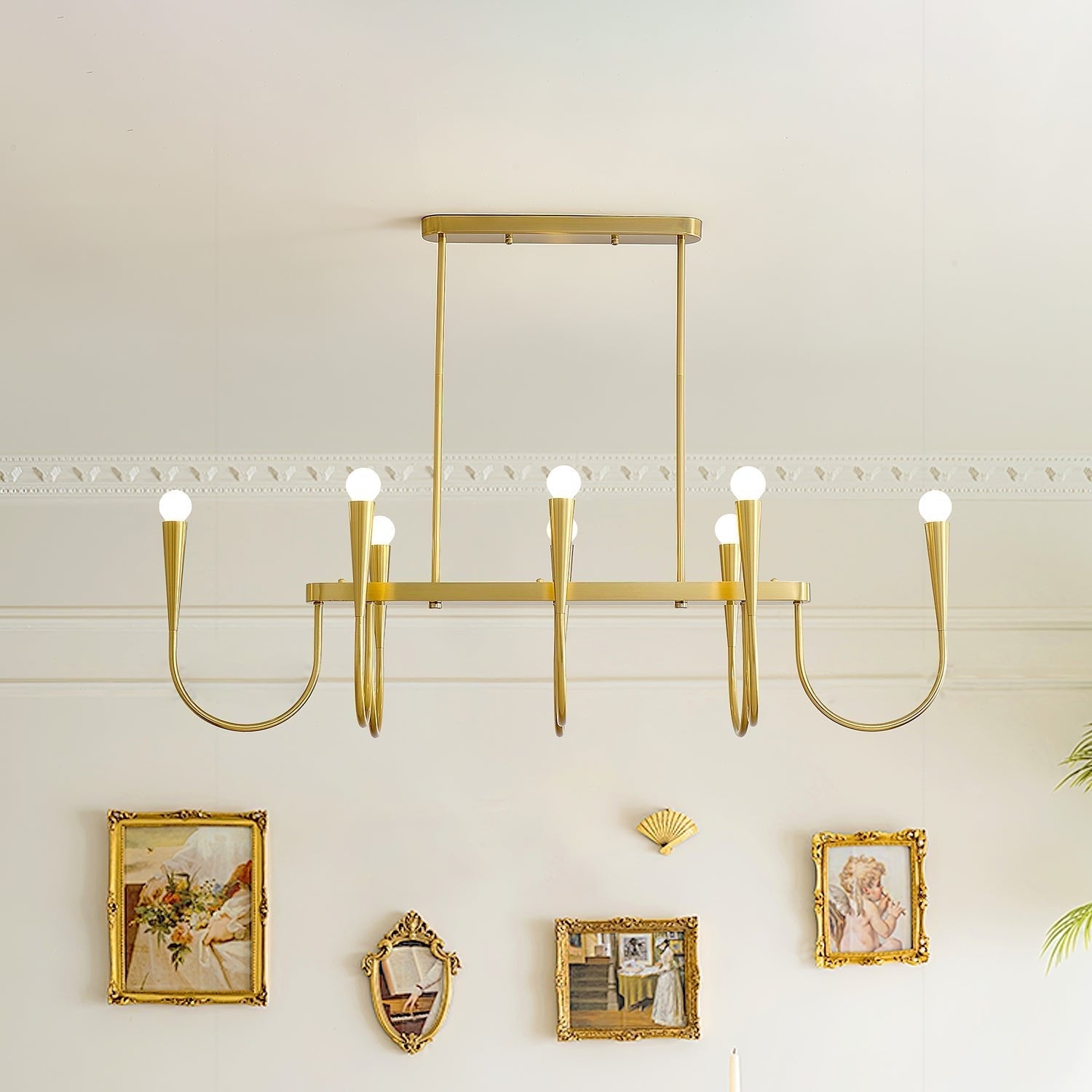 Lustra Chandelier Gold Symphony Curved Elegant - Letslighting