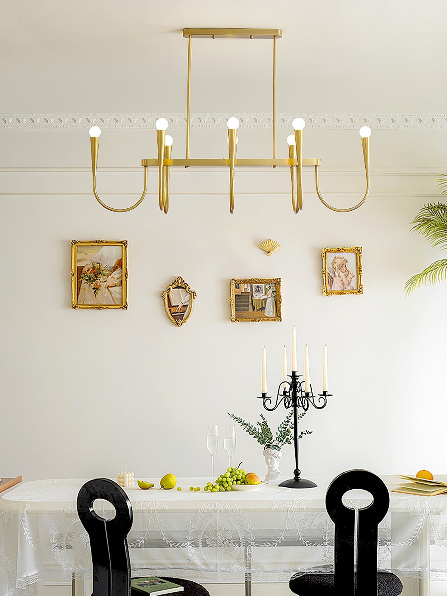 Lustra Chandelier Gold Symphony Curved Elegant - Letslighting