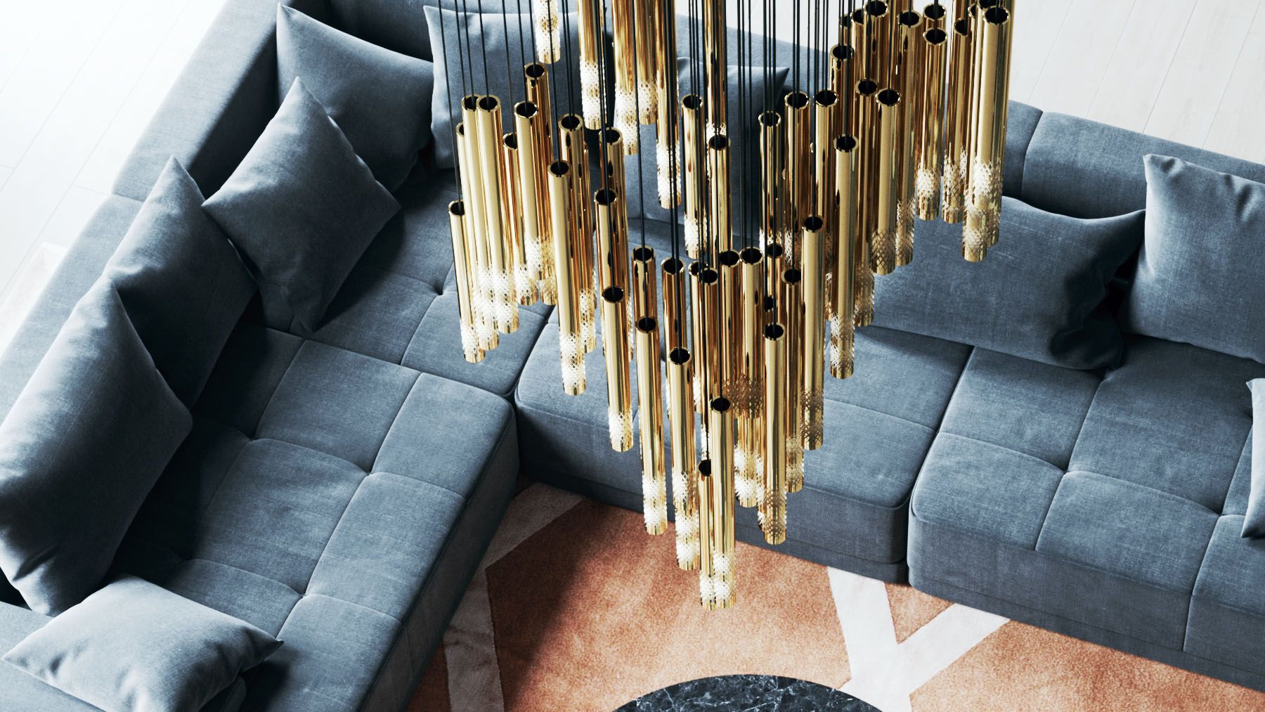 Ovynira Gold Rod Chandelier - Letslighting