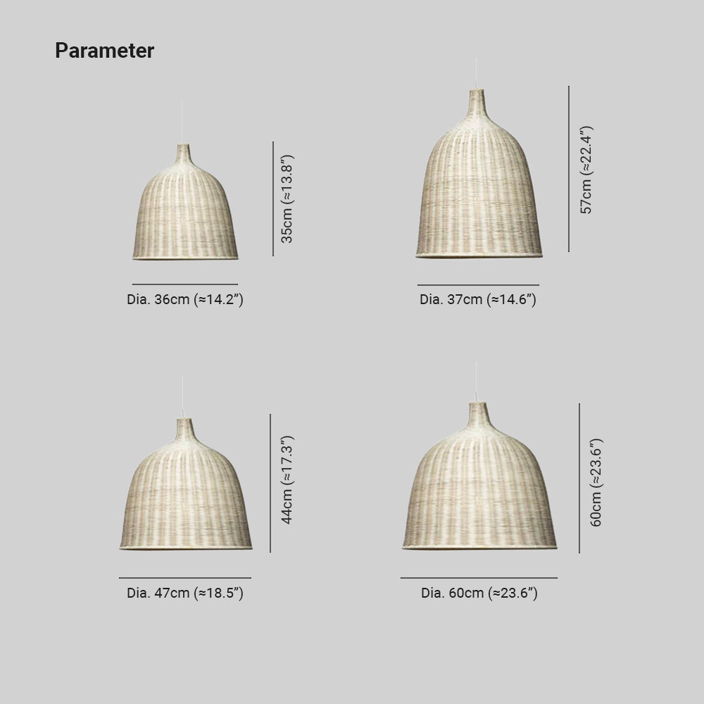 Ritta Modern Rattan Pendant Light Over Dining Table/Bedroom - Letslighting