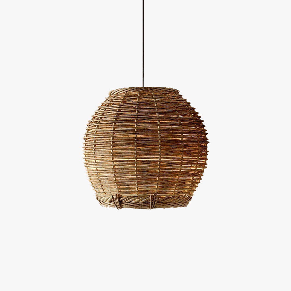 Ritta Retro LED Pendant Light Wood Rattan Living Room Restaurant - Letslighting