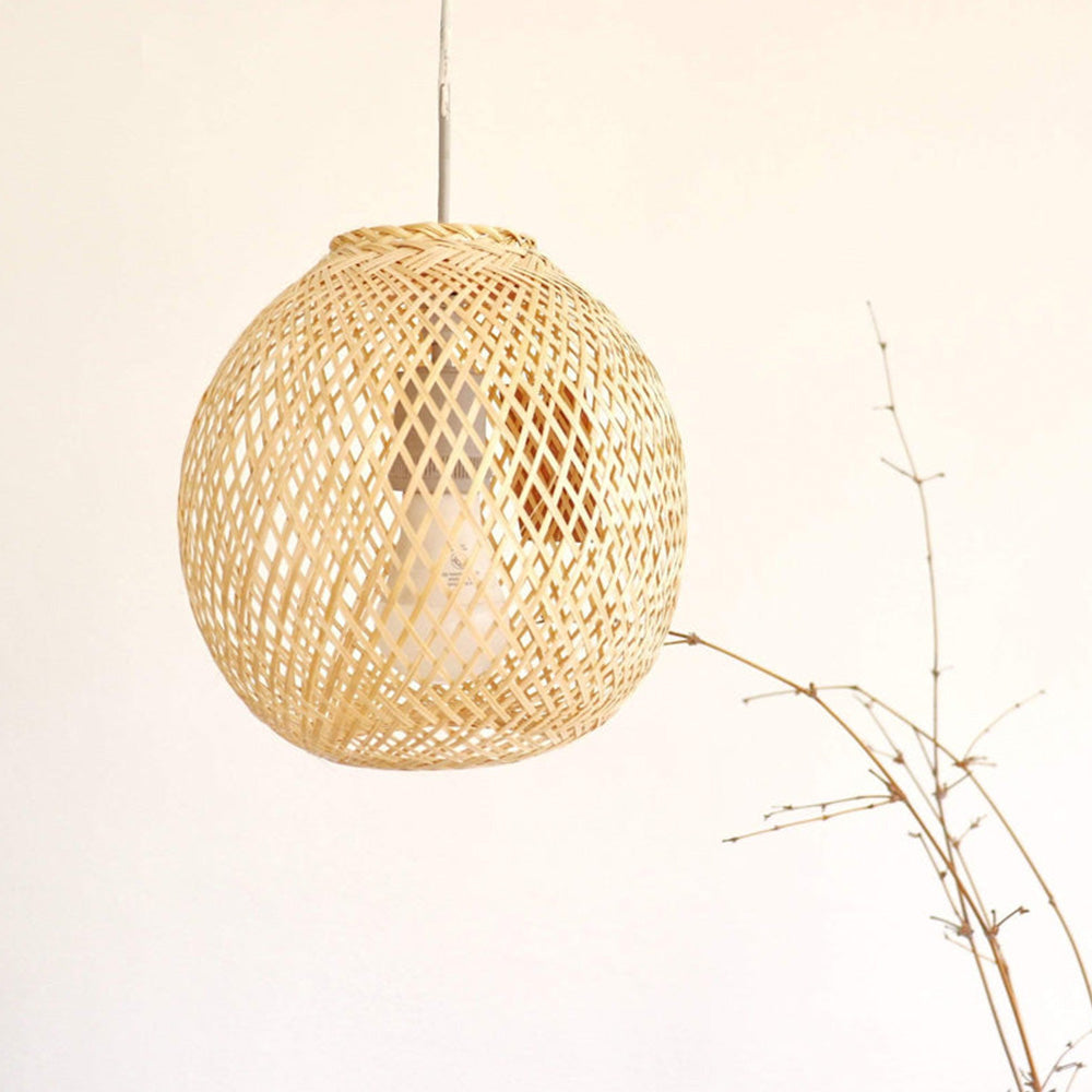 Ritta Creative Round Pendant Light Bamboo Bedroom Living Room - Letslighting