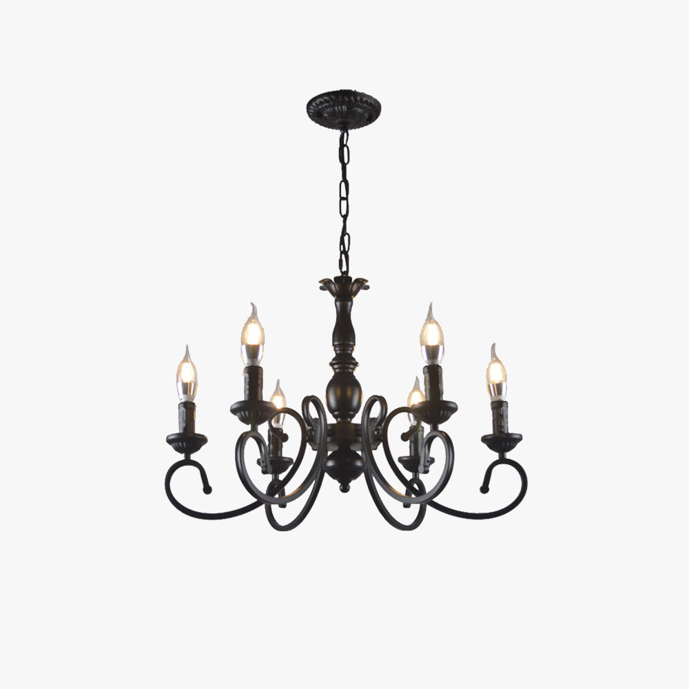 Silva Creative Retro Candle Chandelier Metal Bedroom