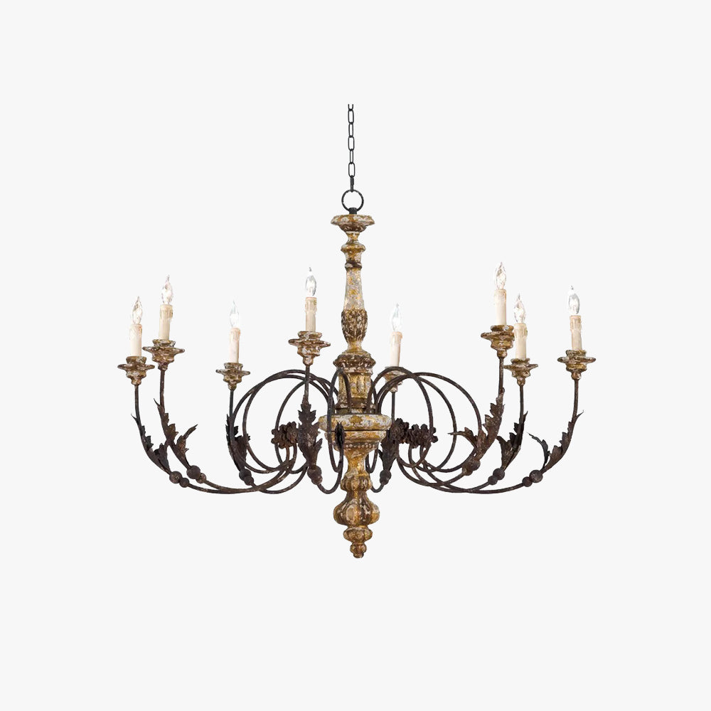 Silva Large Retro Creative Chandelier Wood Metal Living Room - Letslighting