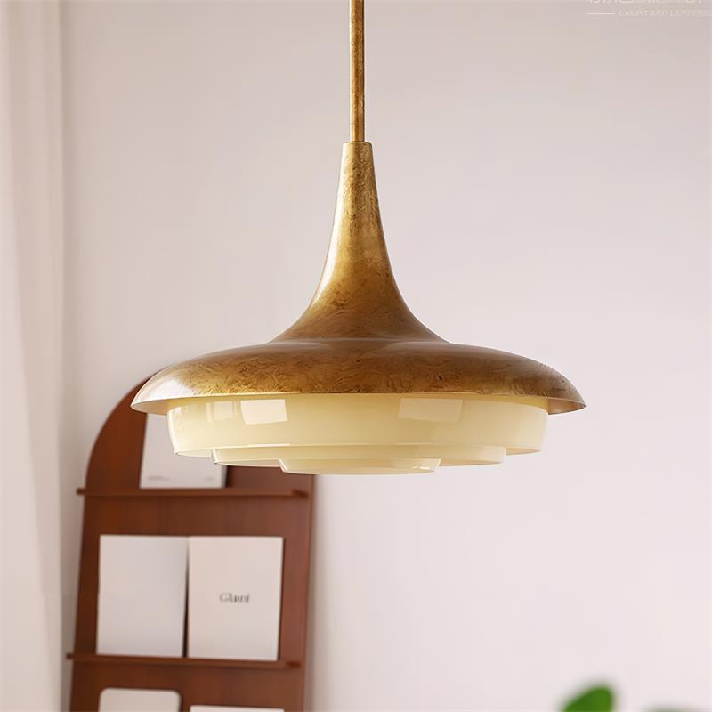 Tabit Pendant Lamp Aged Brass Layered Glass - Letslighting