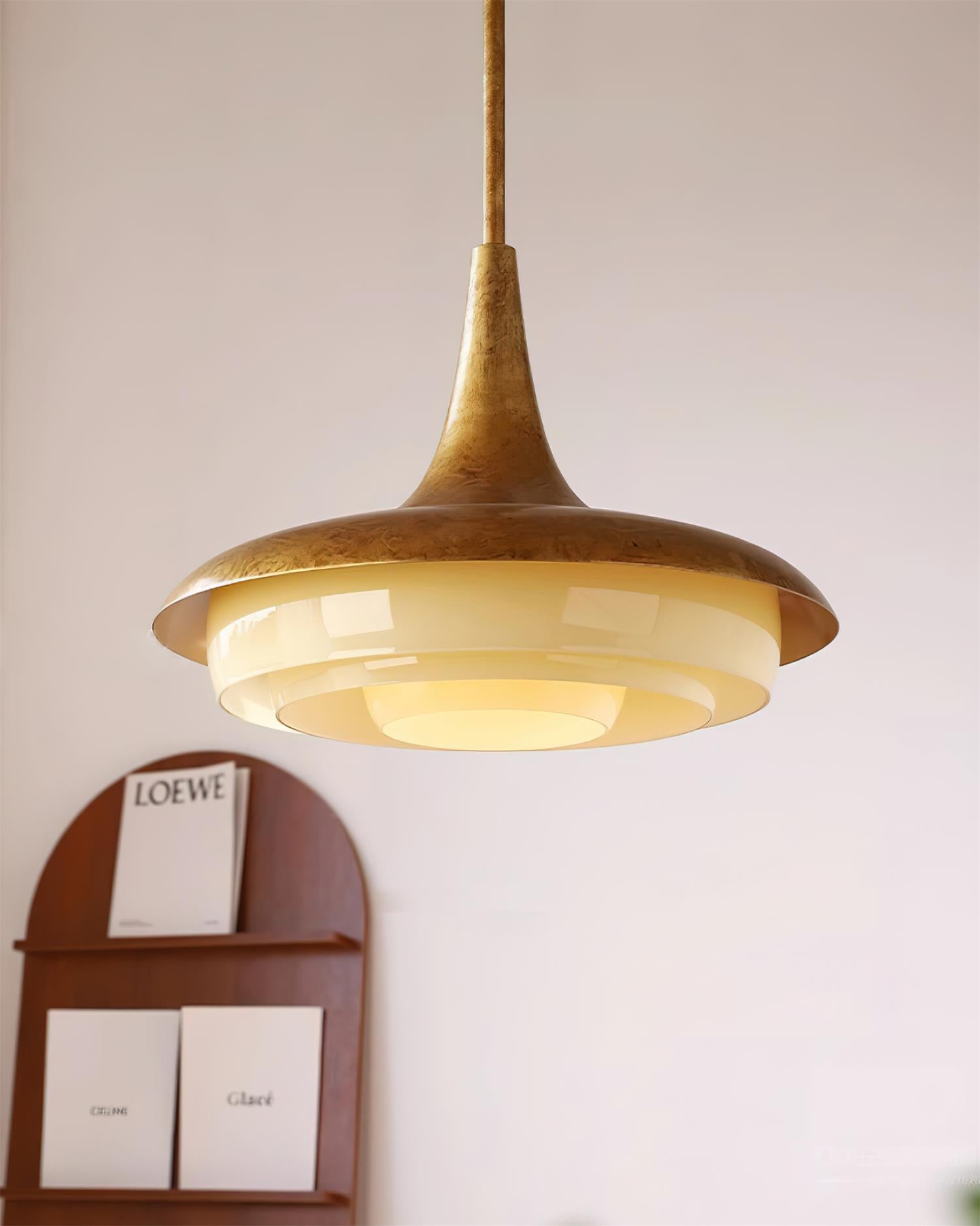 Tabit Pendant Lamp Aged Brass Layered Glass - Letslighting