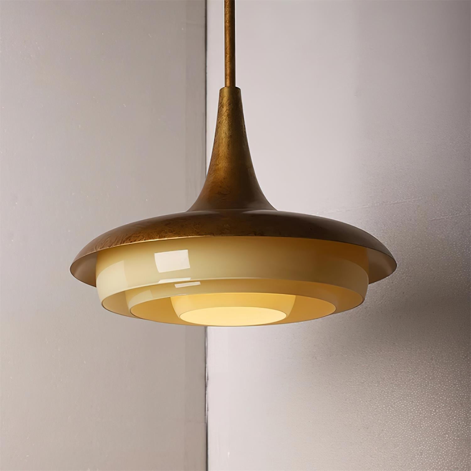 Tabit Pendant Lamp Aged Brass Layered Glass - Letslighting
