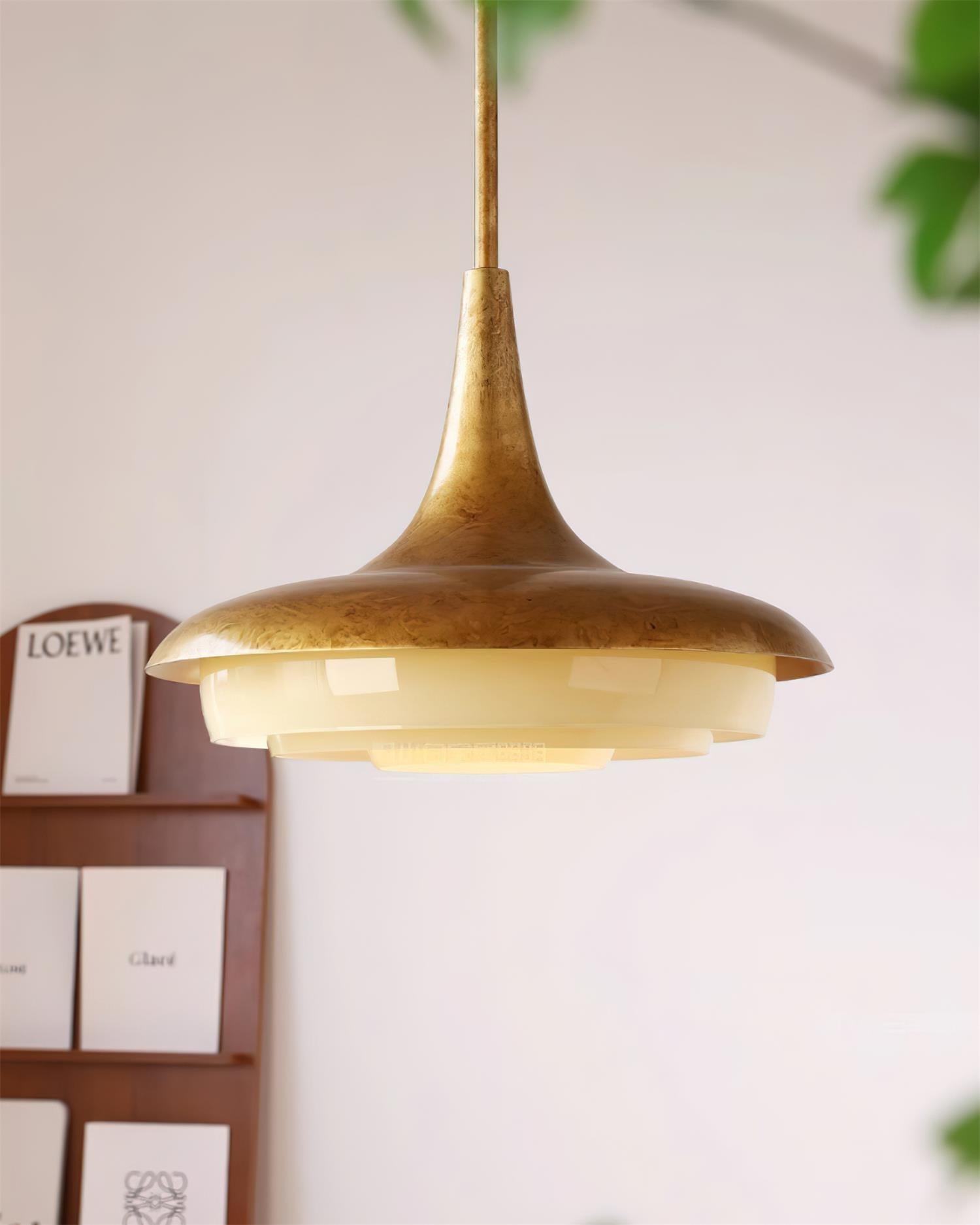 Tabit Pendant Lamp Aged Brass Layered Glass - Letslighting