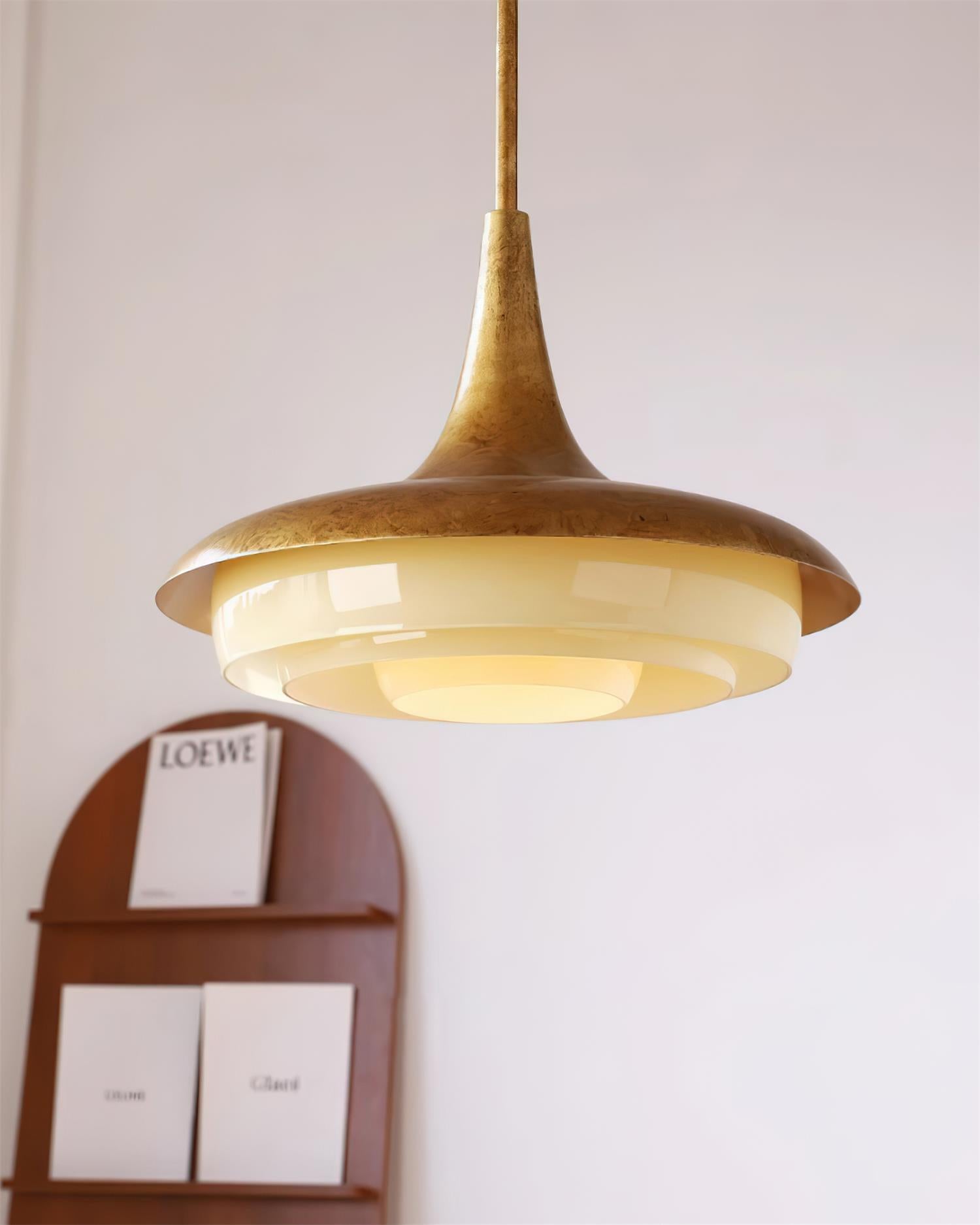 Tabit Pendant Lamp Aged Brass Layered Glass - Letslighting