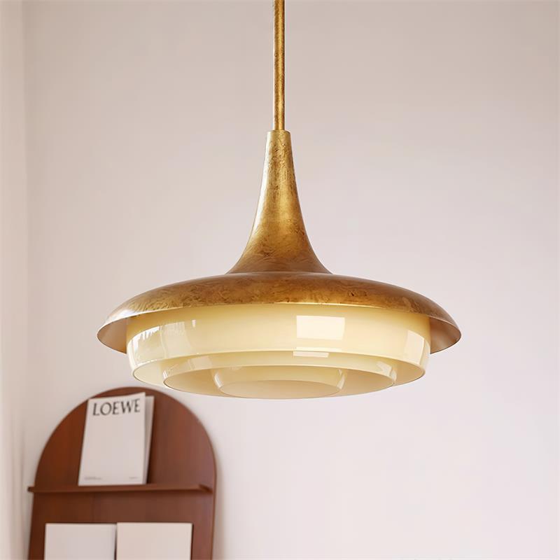 Tabit Pendant Lamp Aged Brass Layered Glass - Letslighting