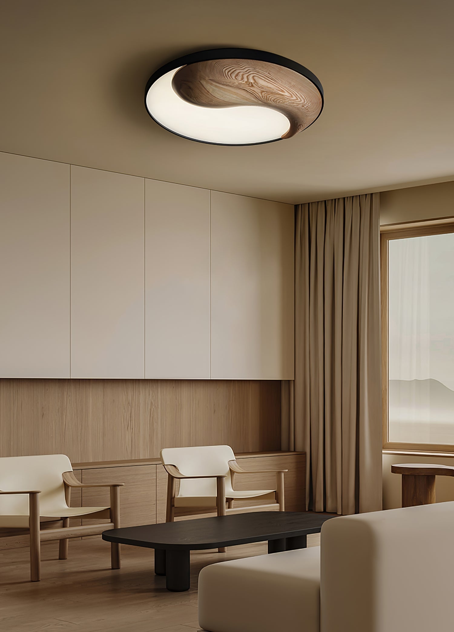 Ivelor Modern Minimalist Balance Wood Ceiling Light - Letslighting