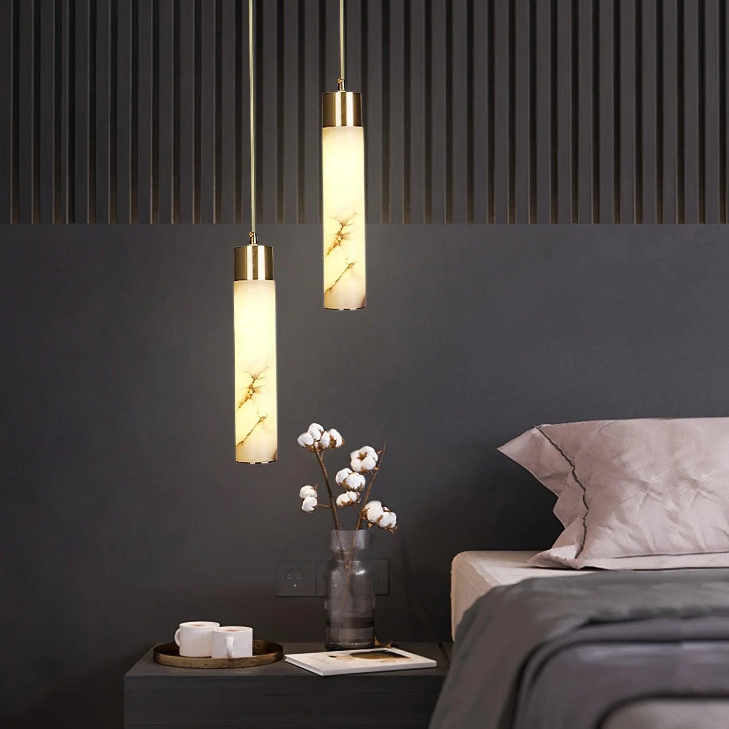 Dike White Alabaster Pendant Light - Letslighting