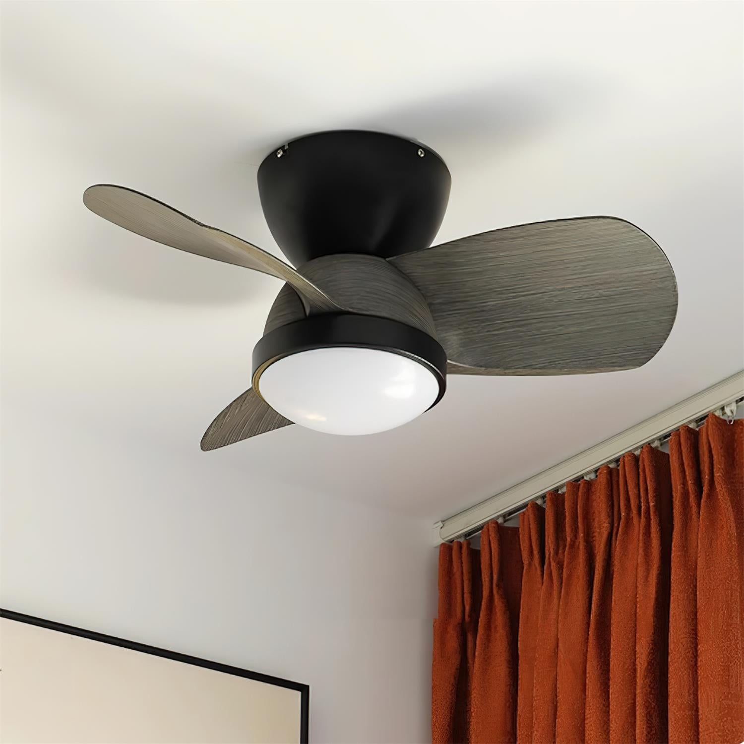 Talaya Ceiling Fan Light Wooden Blades Modern Bedroom - Letslighting