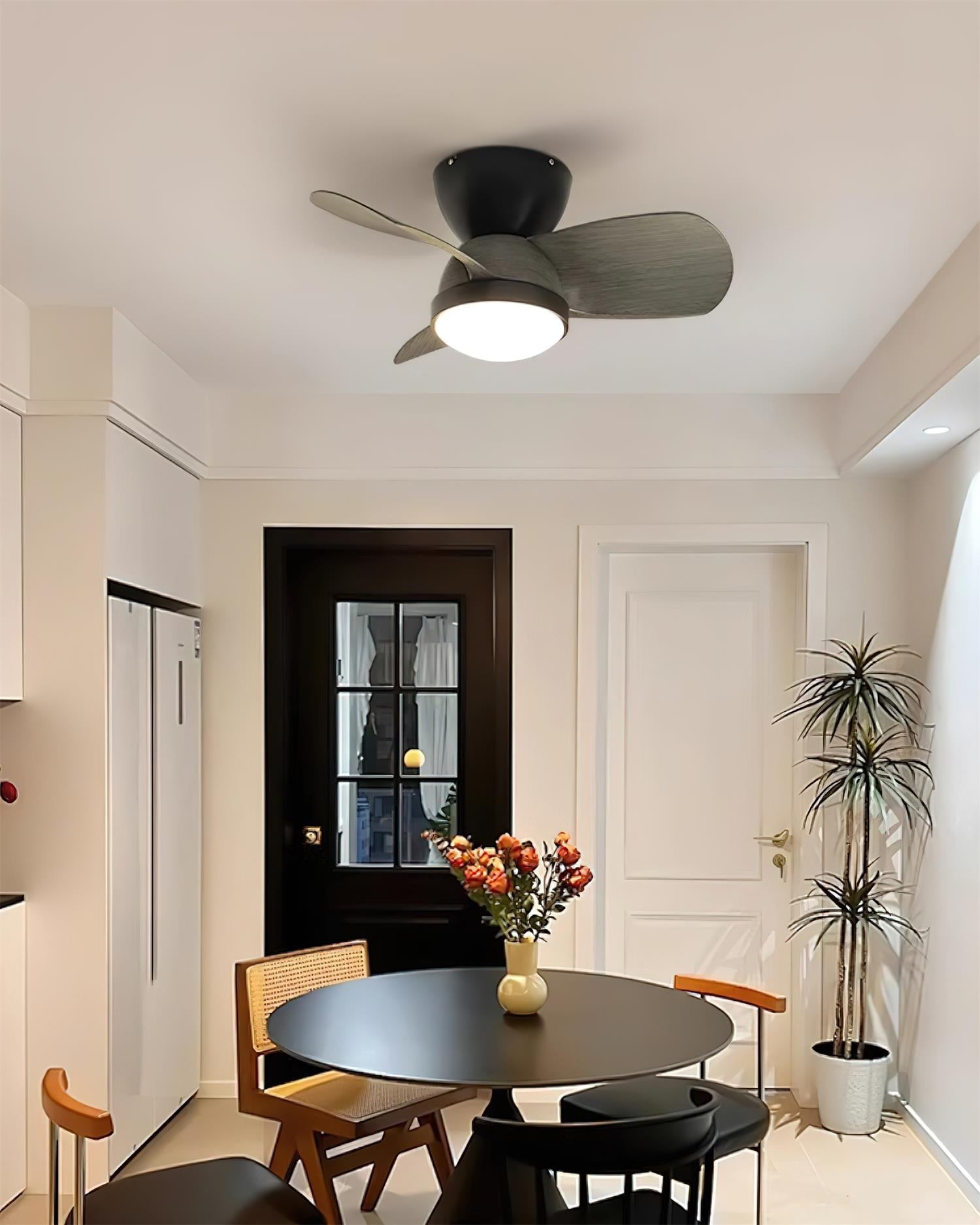 Talaya Ceiling Fan Light Wooden Blades Modern Bedroom - Letslighting