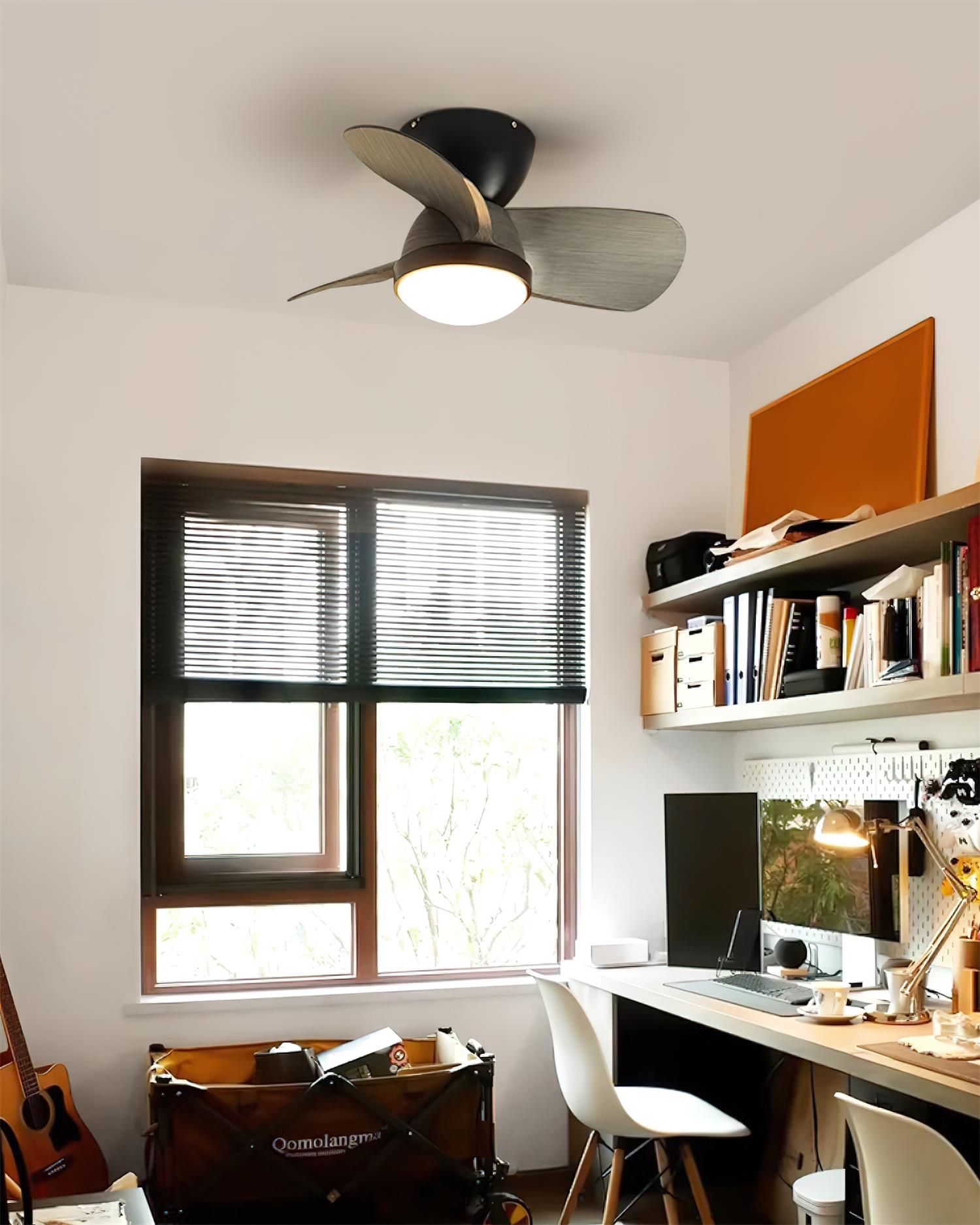 Talaya Ceiling Fan Light Wooden Blades Modern Bedroom - Letslighting