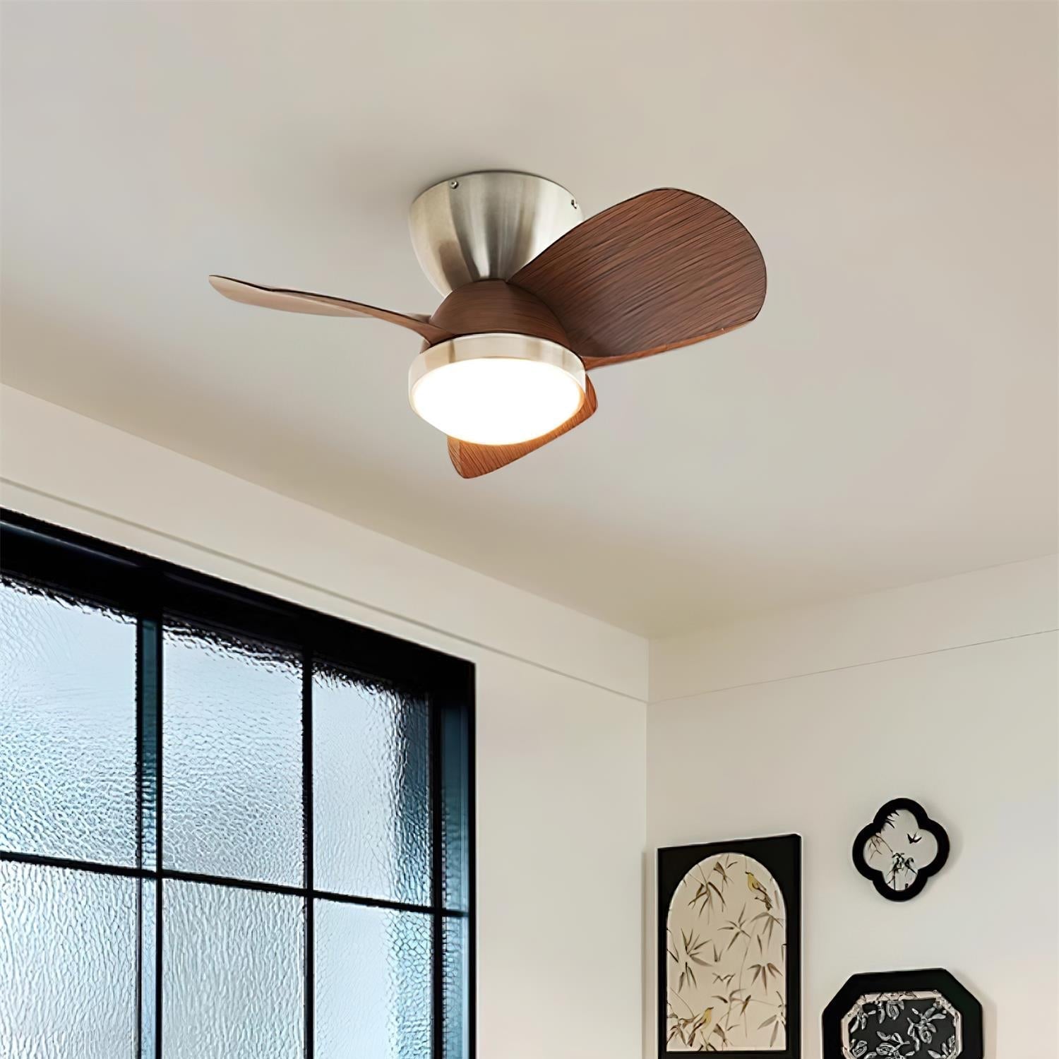 Eamon Modern Wood Ceiling Fan Light - Letslighting