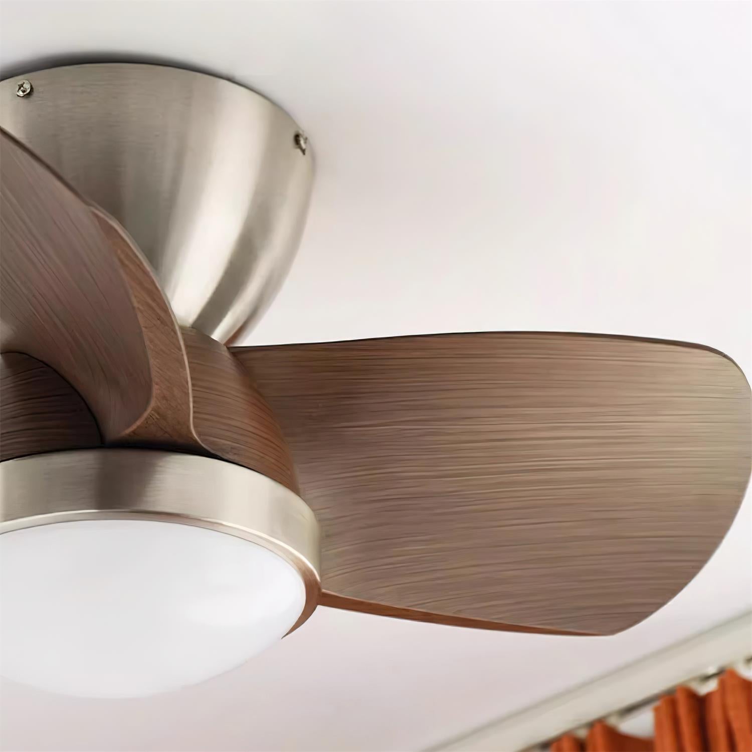 Talaya Ceiling Fan Light Wooden Blades Modern Bedroom - Letslighting
