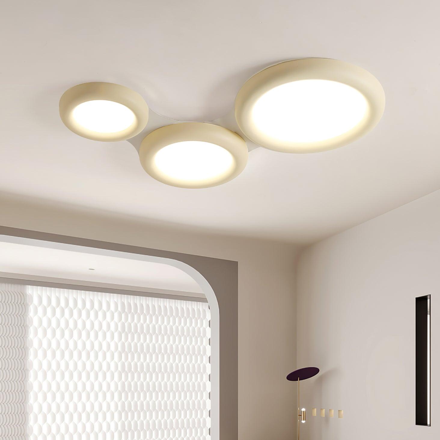 Ceiling Light Beige Flush Mount with Acrylic Canopy Minimalist - Letslighting