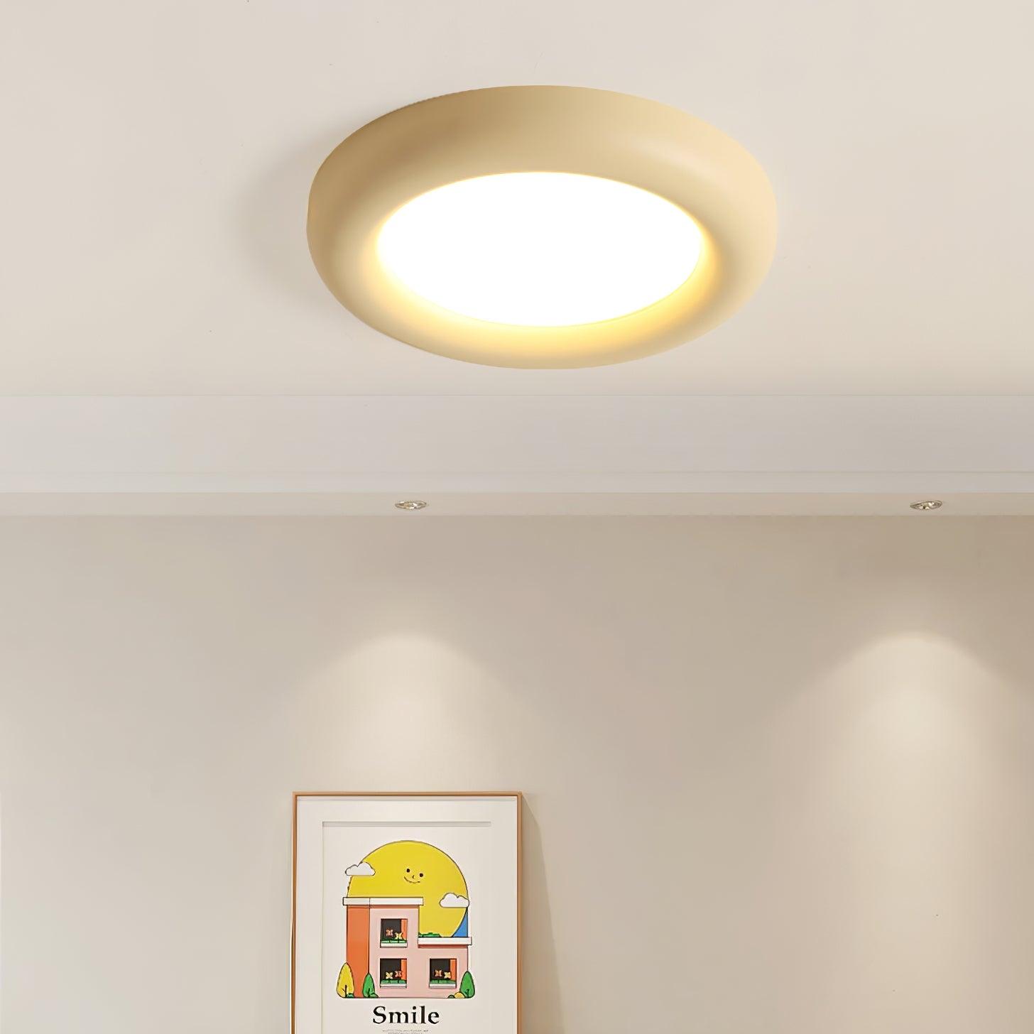 Ceiling Light Beige Flush Mount with Acrylic Canopy Minimalist - Letslighting
