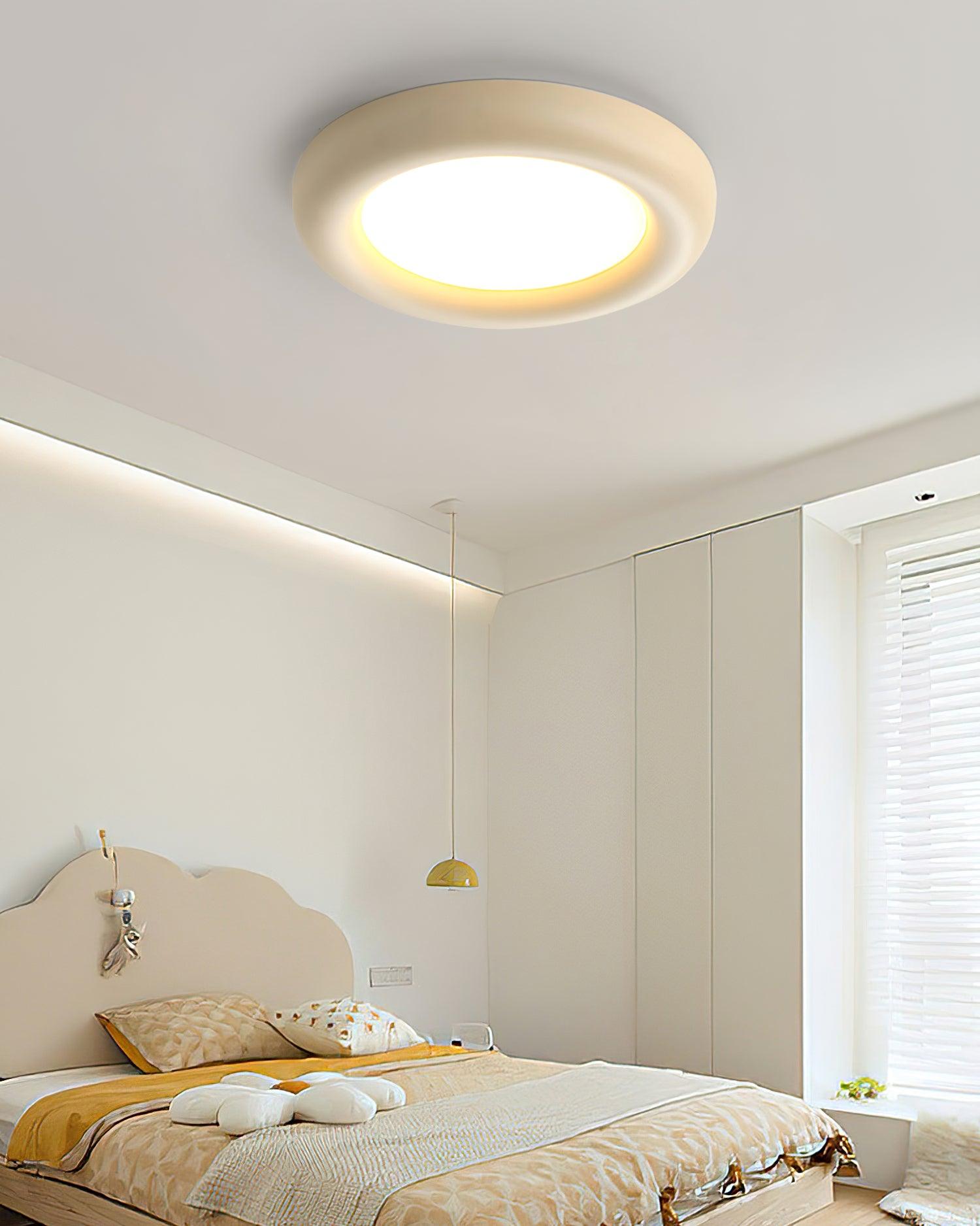 Ceiling Light Beige Flush Mount with Acrylic Canopy Minimalist - Letslighting
