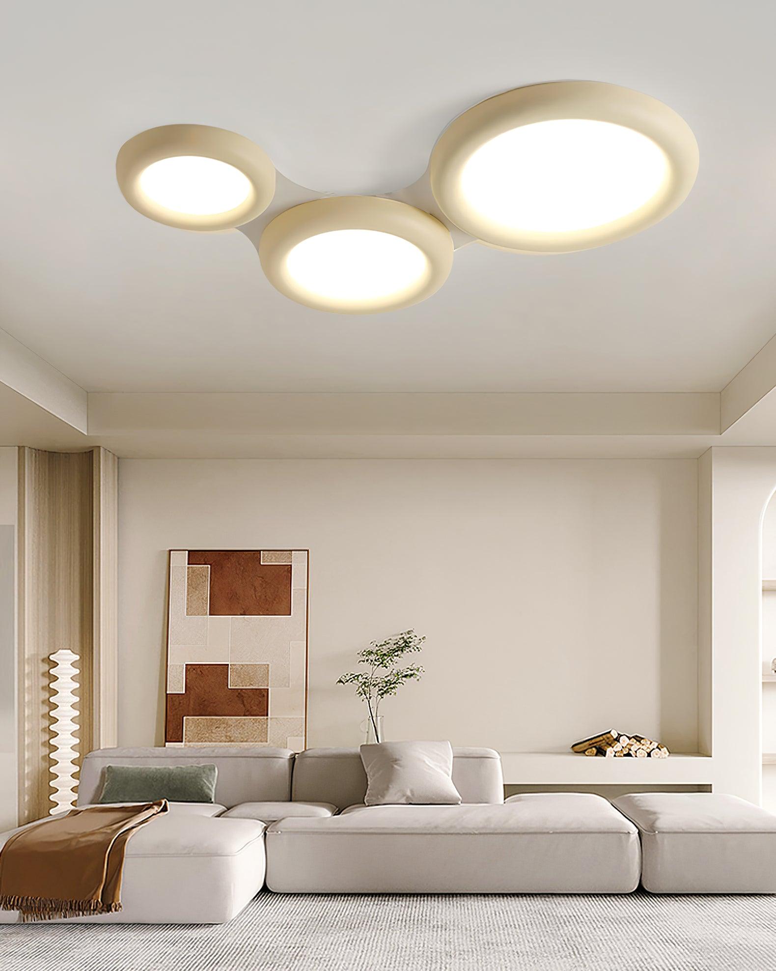 Ceiling Light Beige Flush Mount with Acrylic Canopy Minimalist - Letslighting