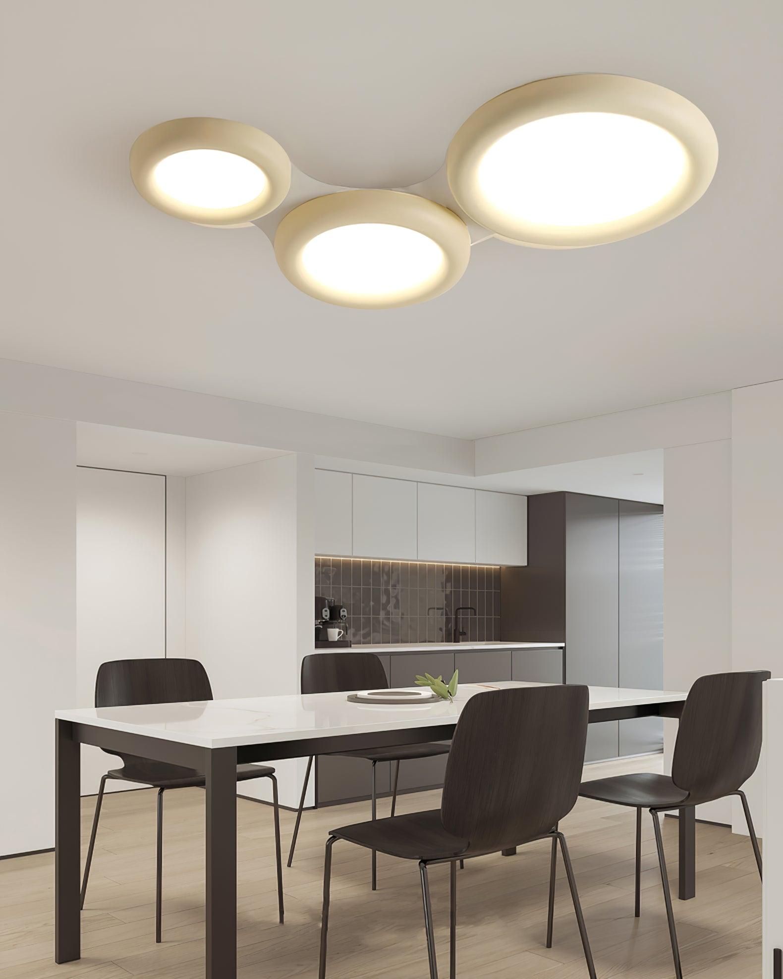 Ceiling Light Beige Flush Mount with Acrylic Canopy Minimalist - Letslighting