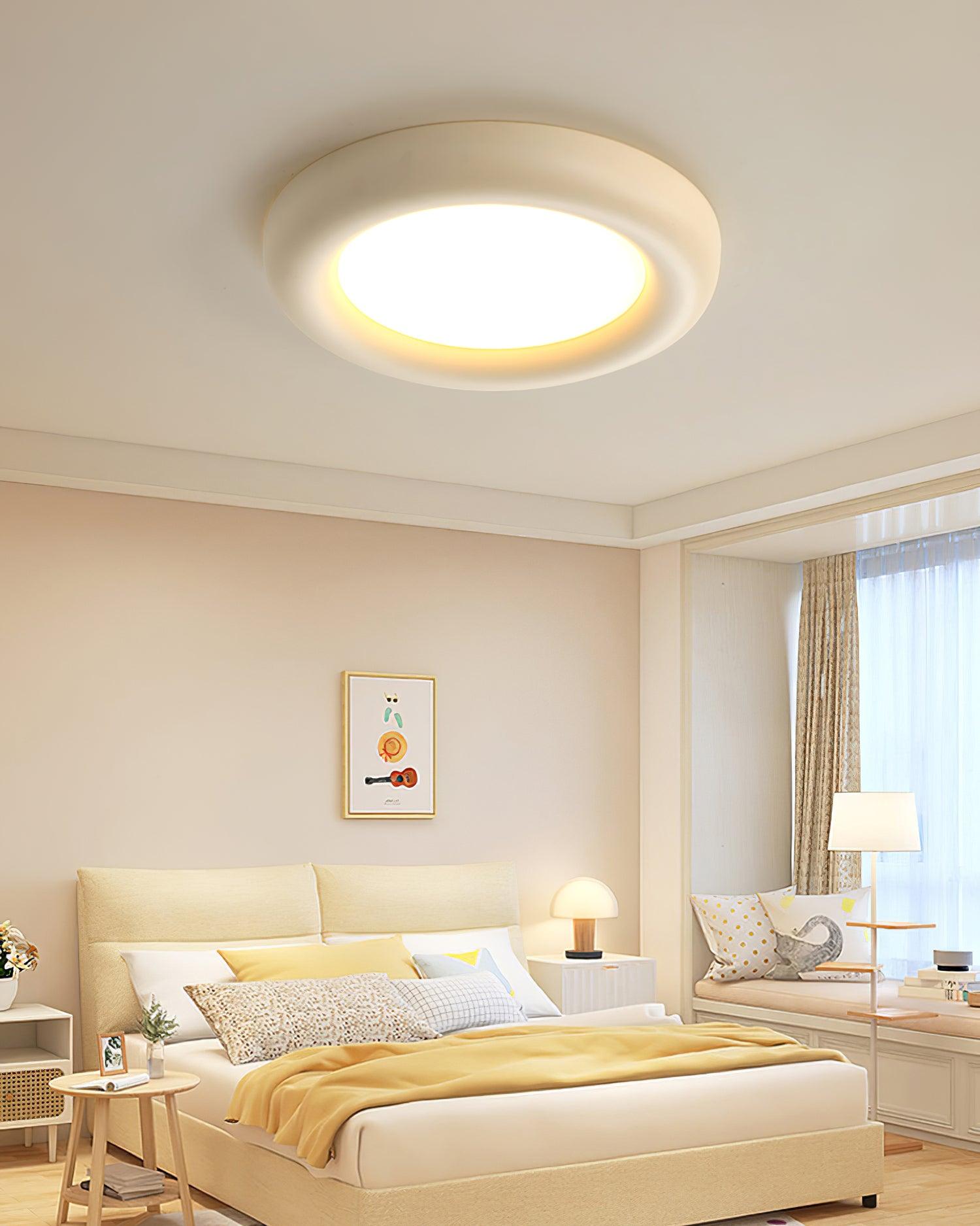 Ceiling Light Beige Flush Mount with Acrylic Canopy Minimalist - Letslighting