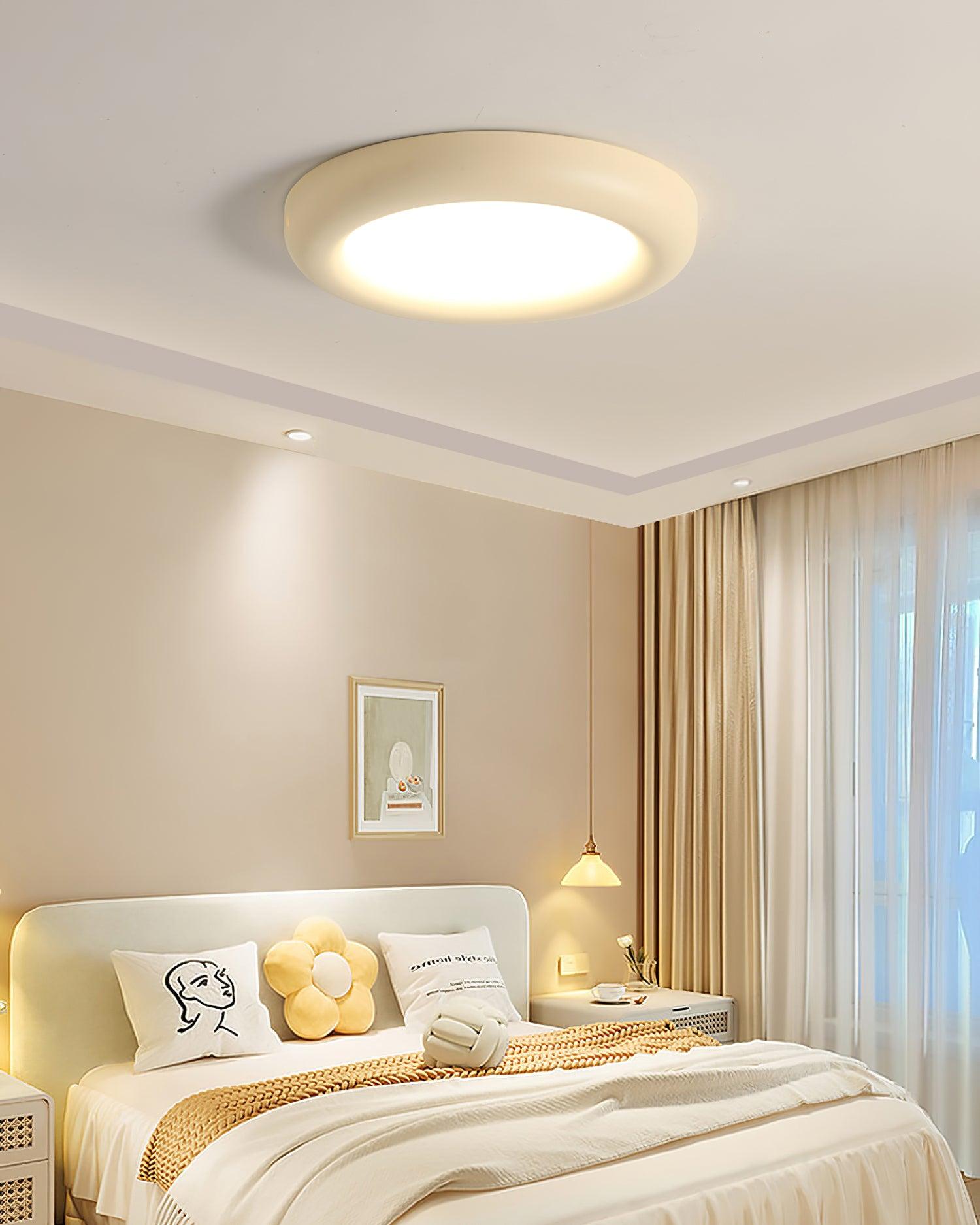 Ceiling Light Beige Flush Mount with Acrylic Canopy Minimalist - Letslighting