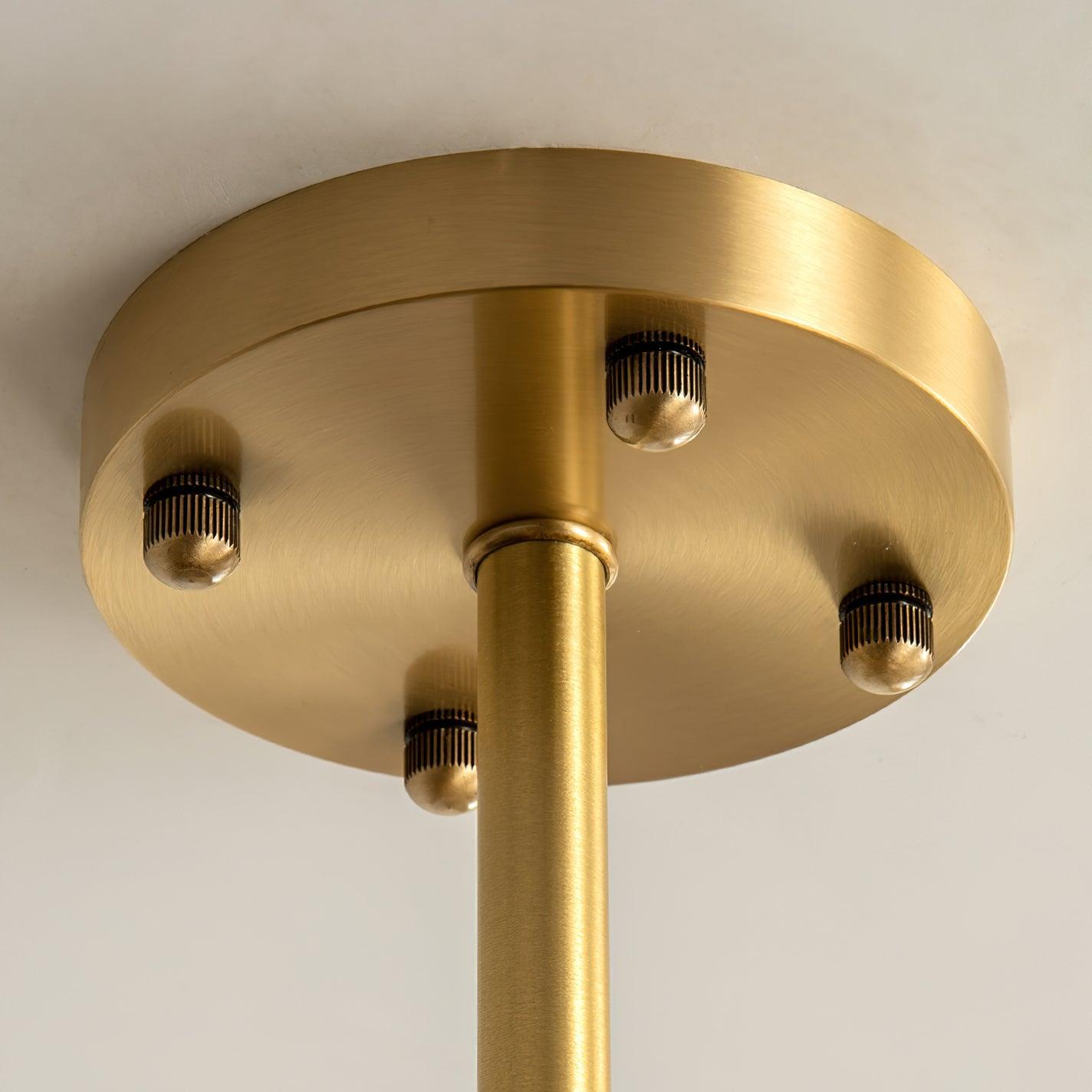 Talia Chandelier Glass Pleated Shades Brass Wood - Letslighting