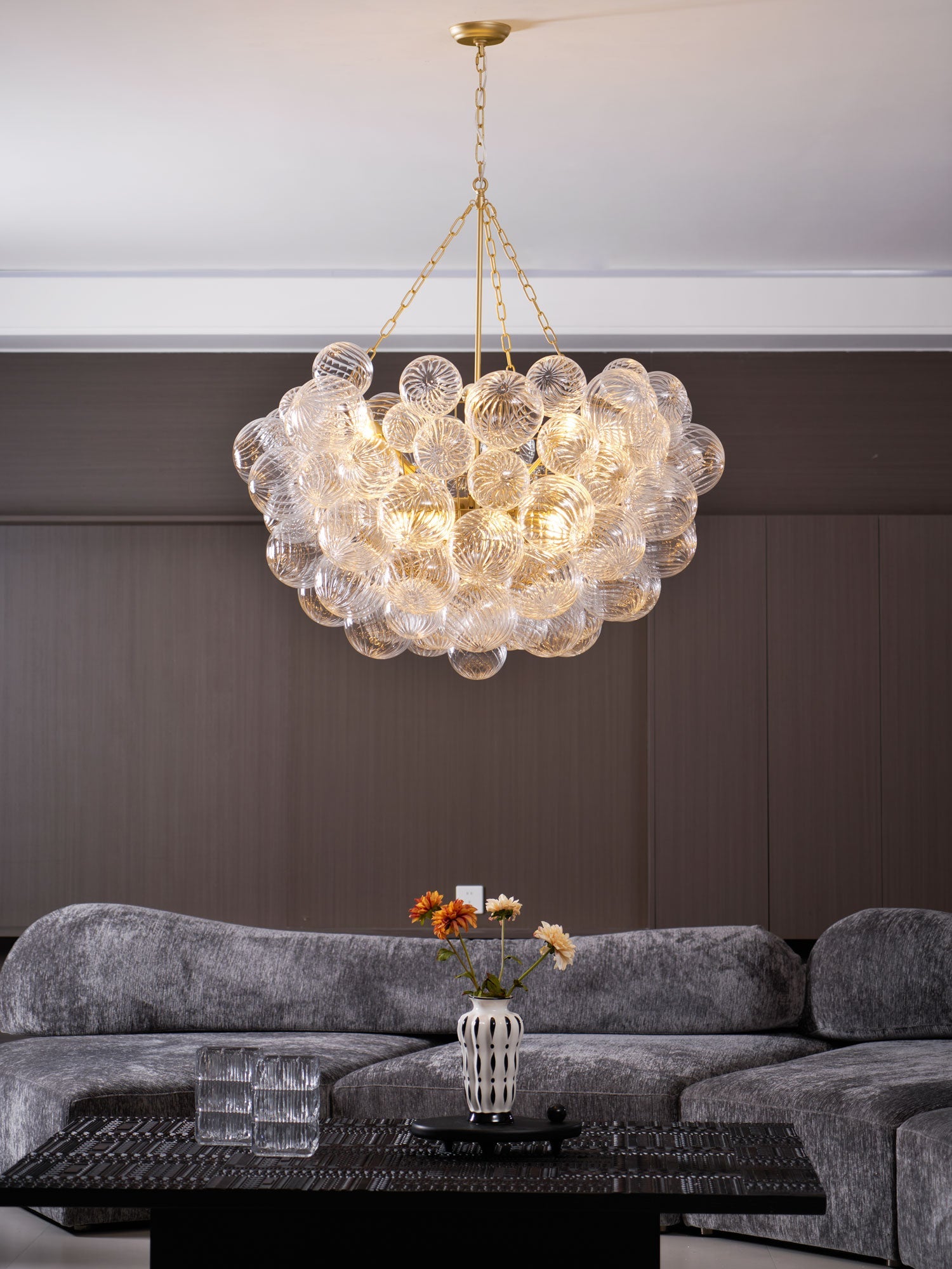 Talia Chandelier Glass Sphere Cascade - Letslighting