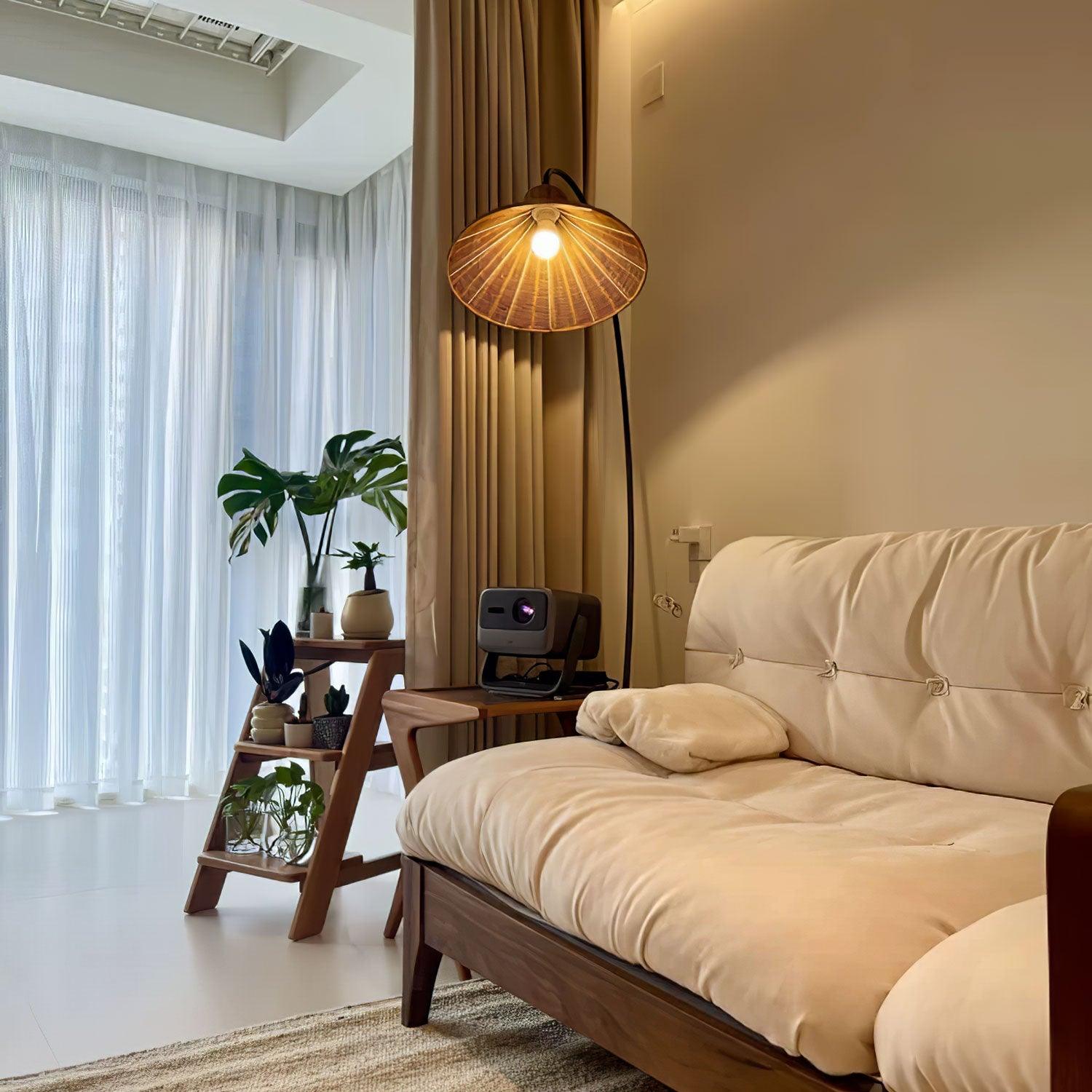 Sombrero Rattan Arc Floor Lamp - Letslighting