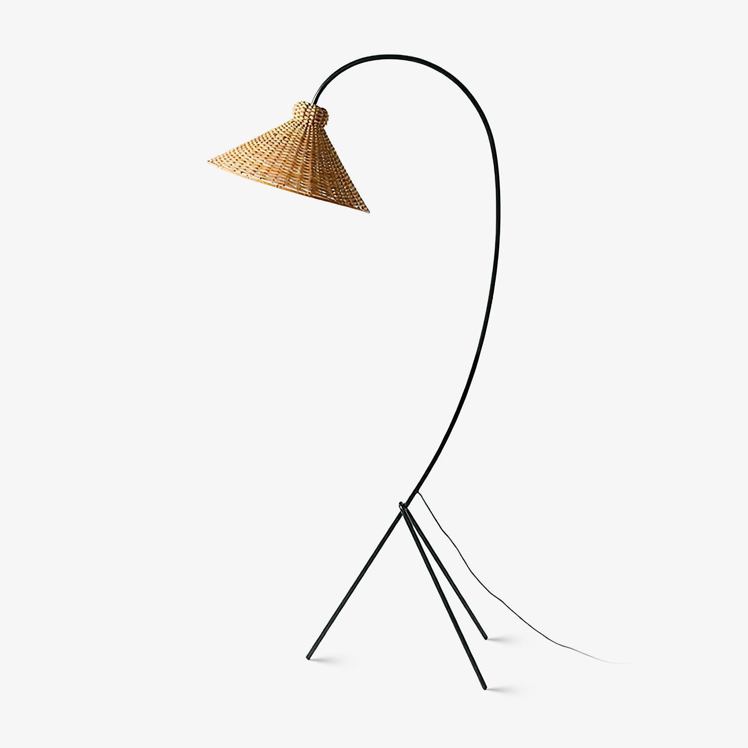 Sombrero Rattan Arc Floor Lamp - Letslighting