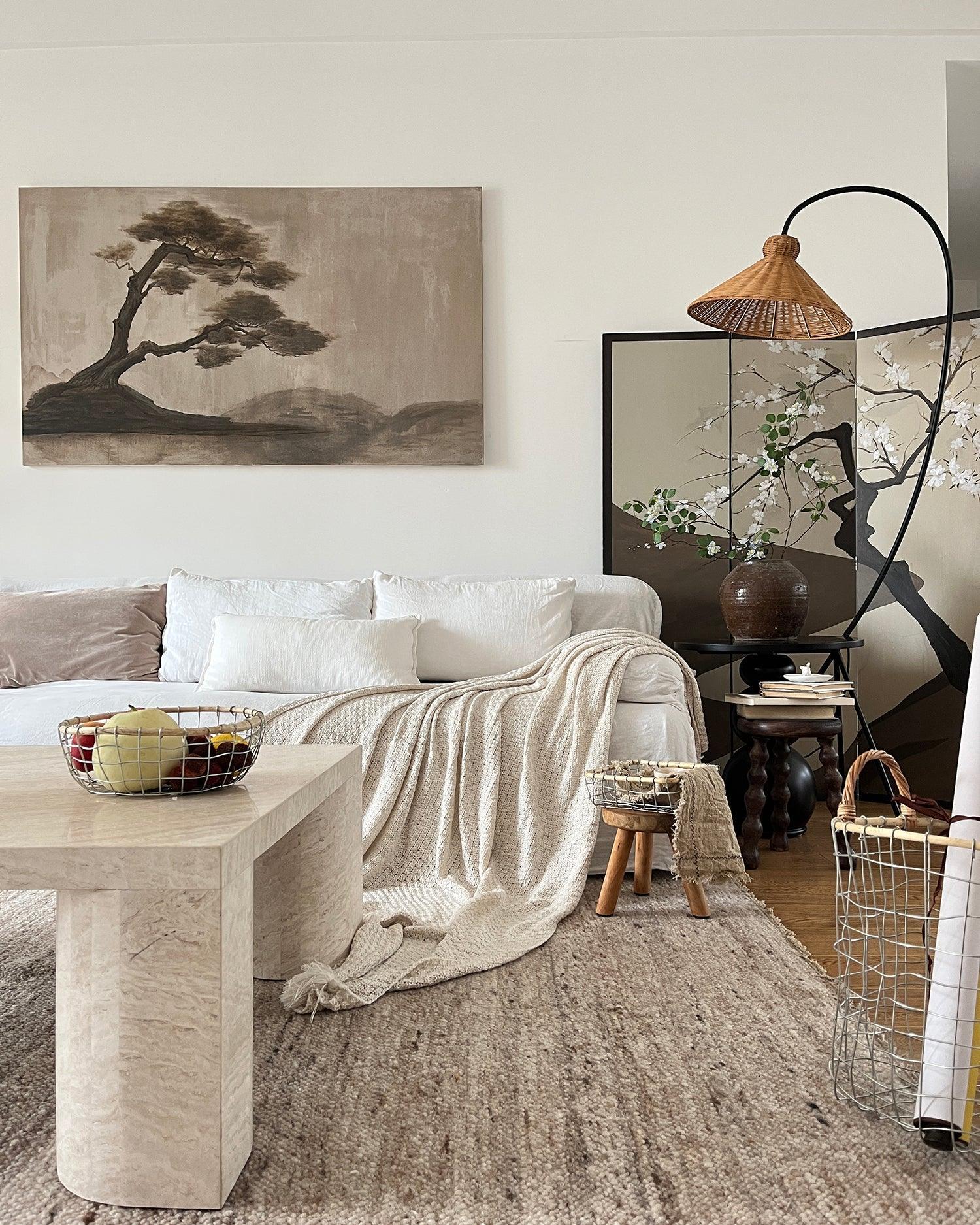 Sombrero Rattan Arc Floor Lamp - Letslighting